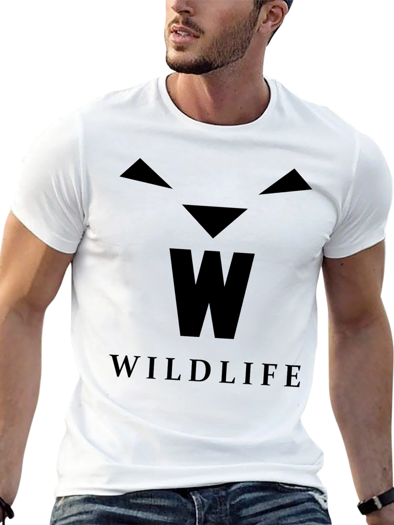 Black Wildlife Graphic Print Black T-Shirt view 13
