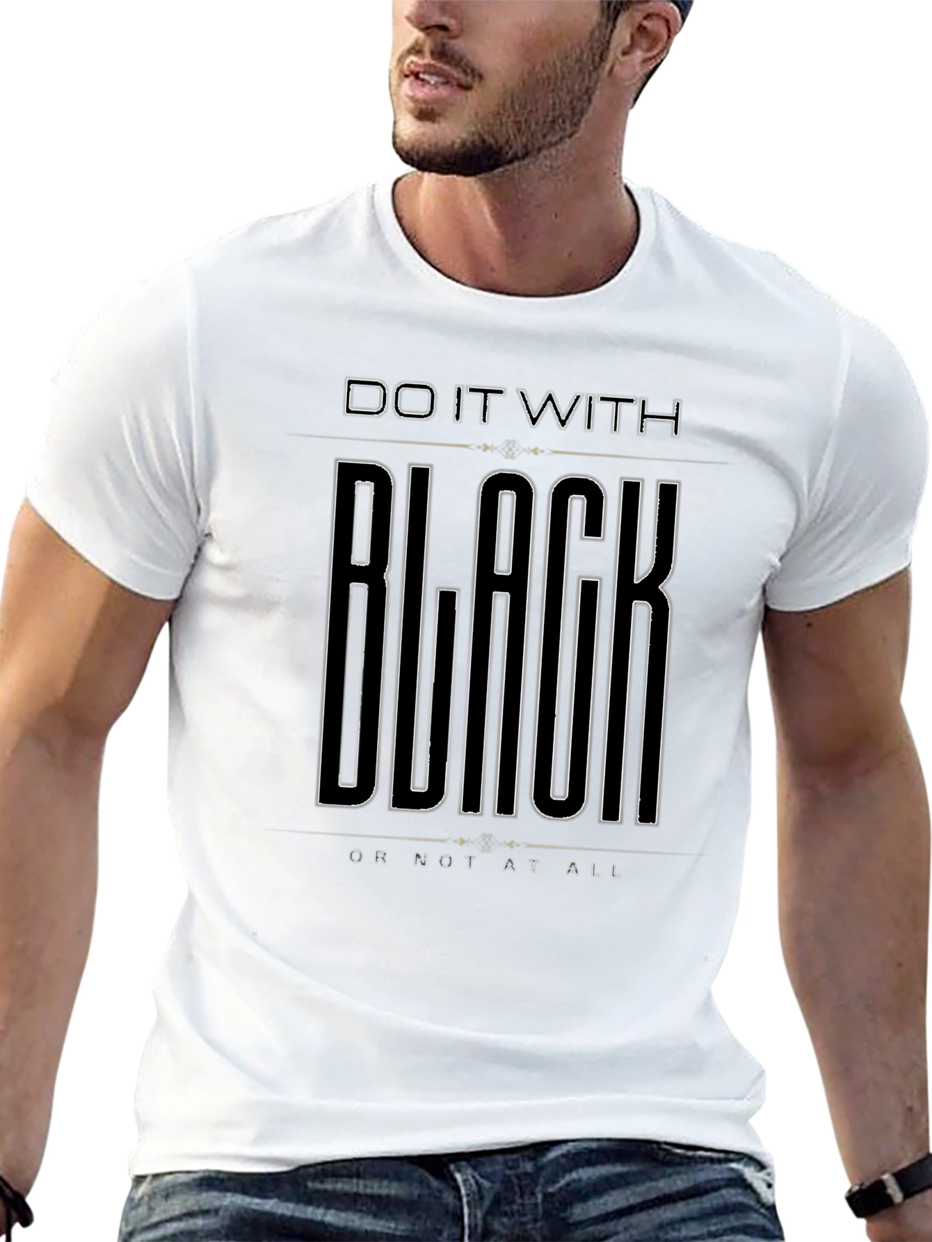 Black Do It With Black T-Shirt - Men's Graphic Tee view 13
