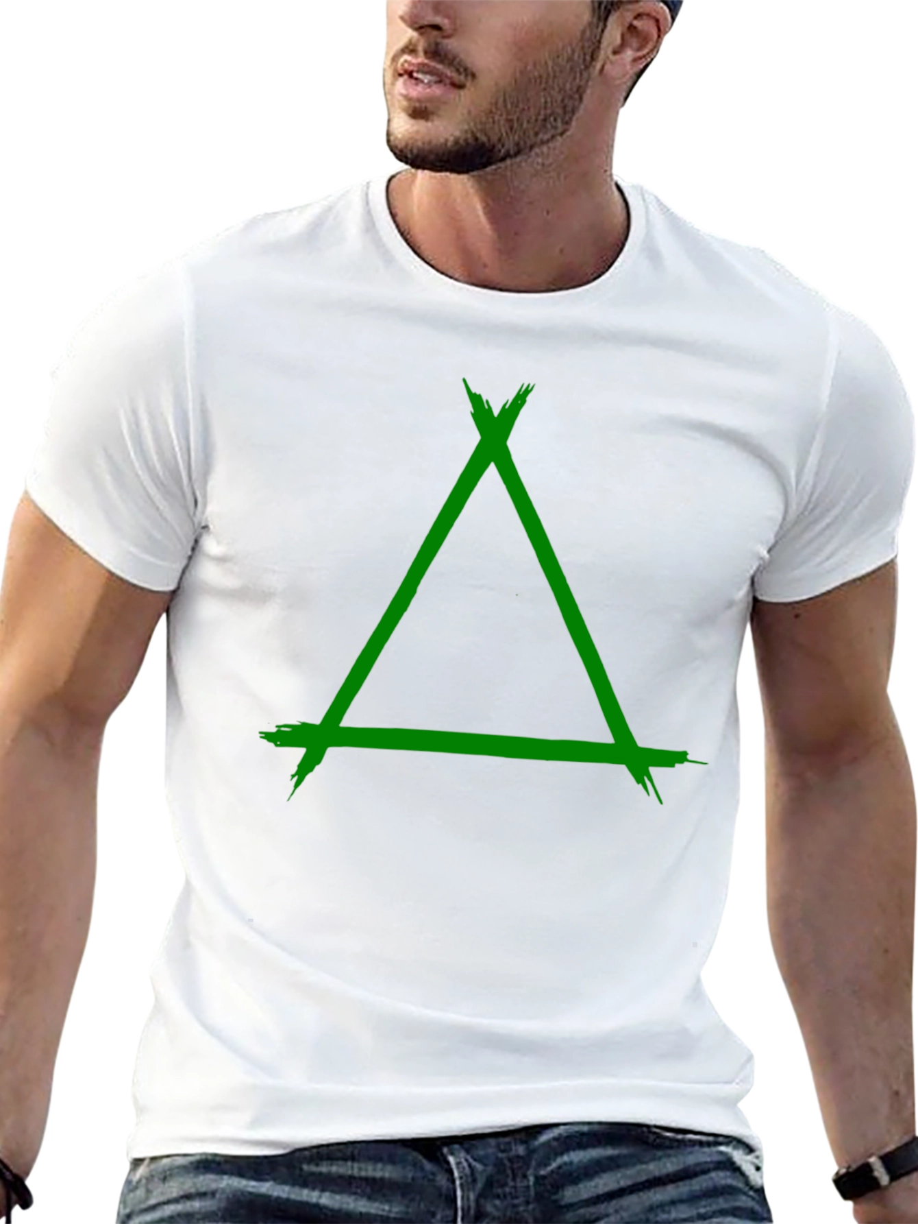 Black Edgy Triangle Graphic Tee - Cool Casual Style view 13