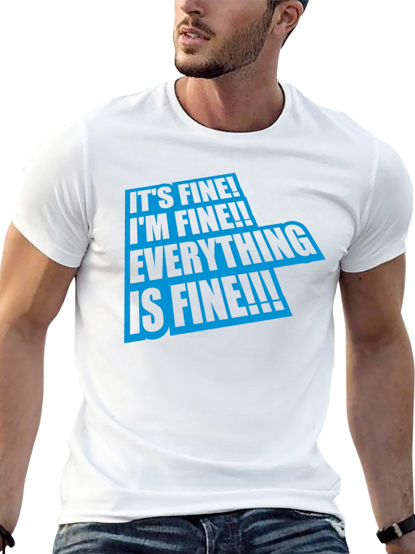 Black It's Fine Graphic T-Shirt - Comfort & Style view 13