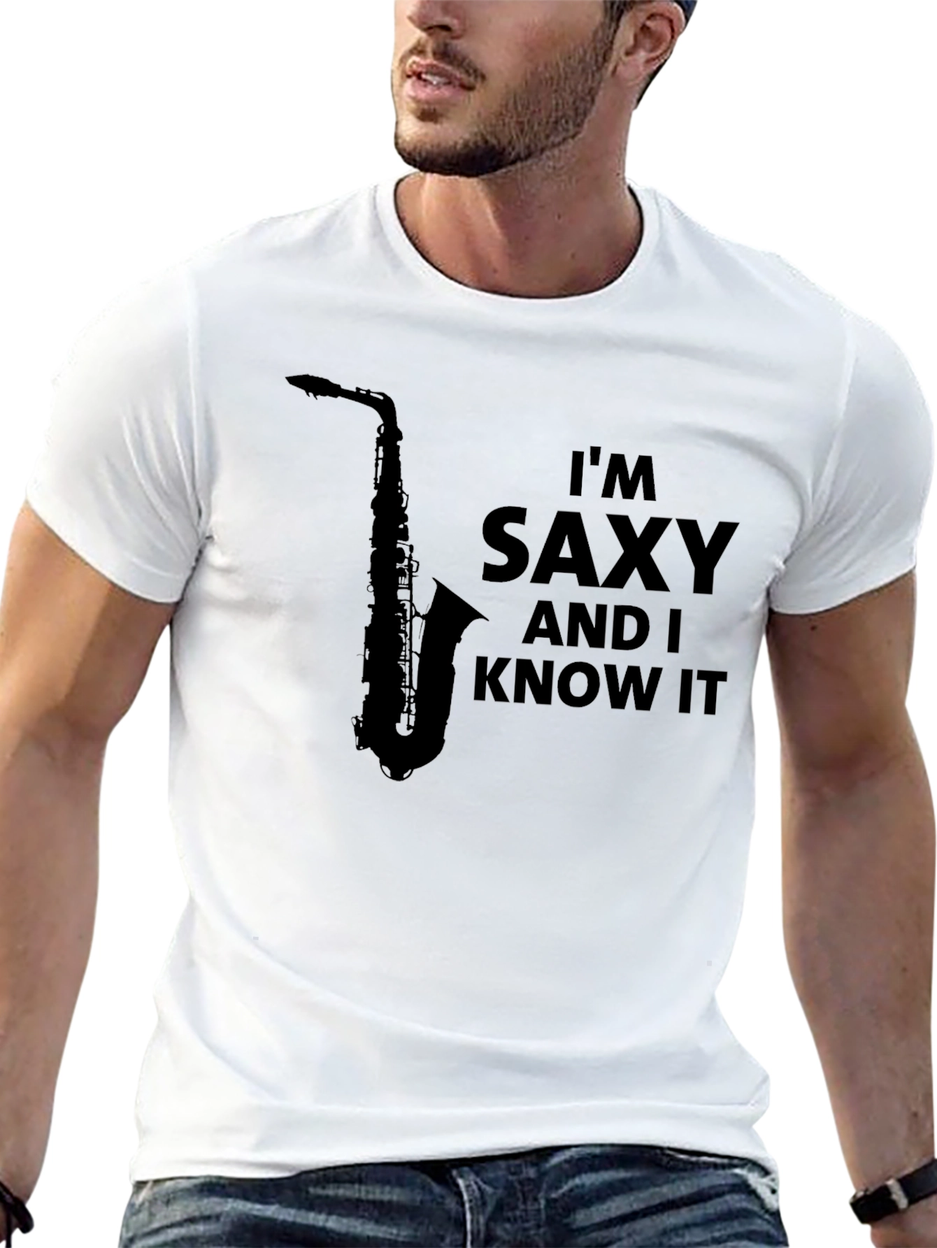 Black I'm Saxy and I Know It T-Shirt view 13