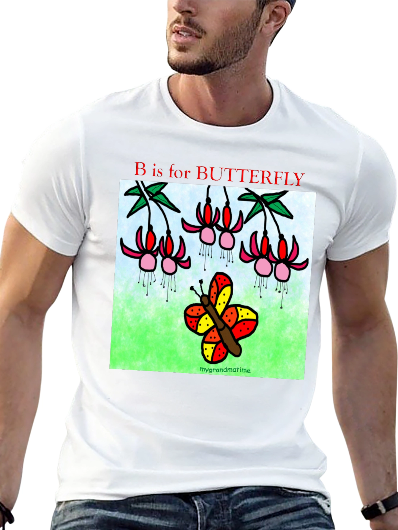 Black B is for Butterfly Graphic T-Shirt view 13