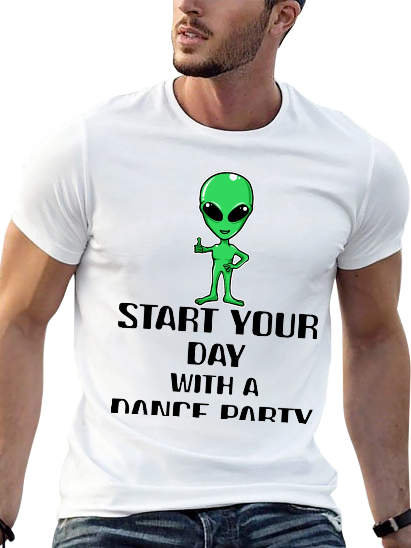 Black Alien Dance Party T-Shirt - Start Your Day Right! view 13