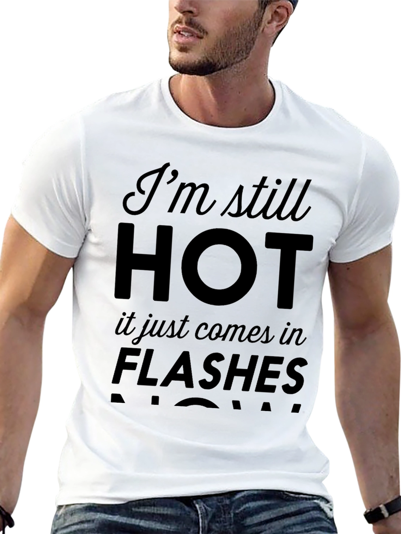 Black Funny Hot Flashes T-Shirt, Novelty Slogan Tee view 13