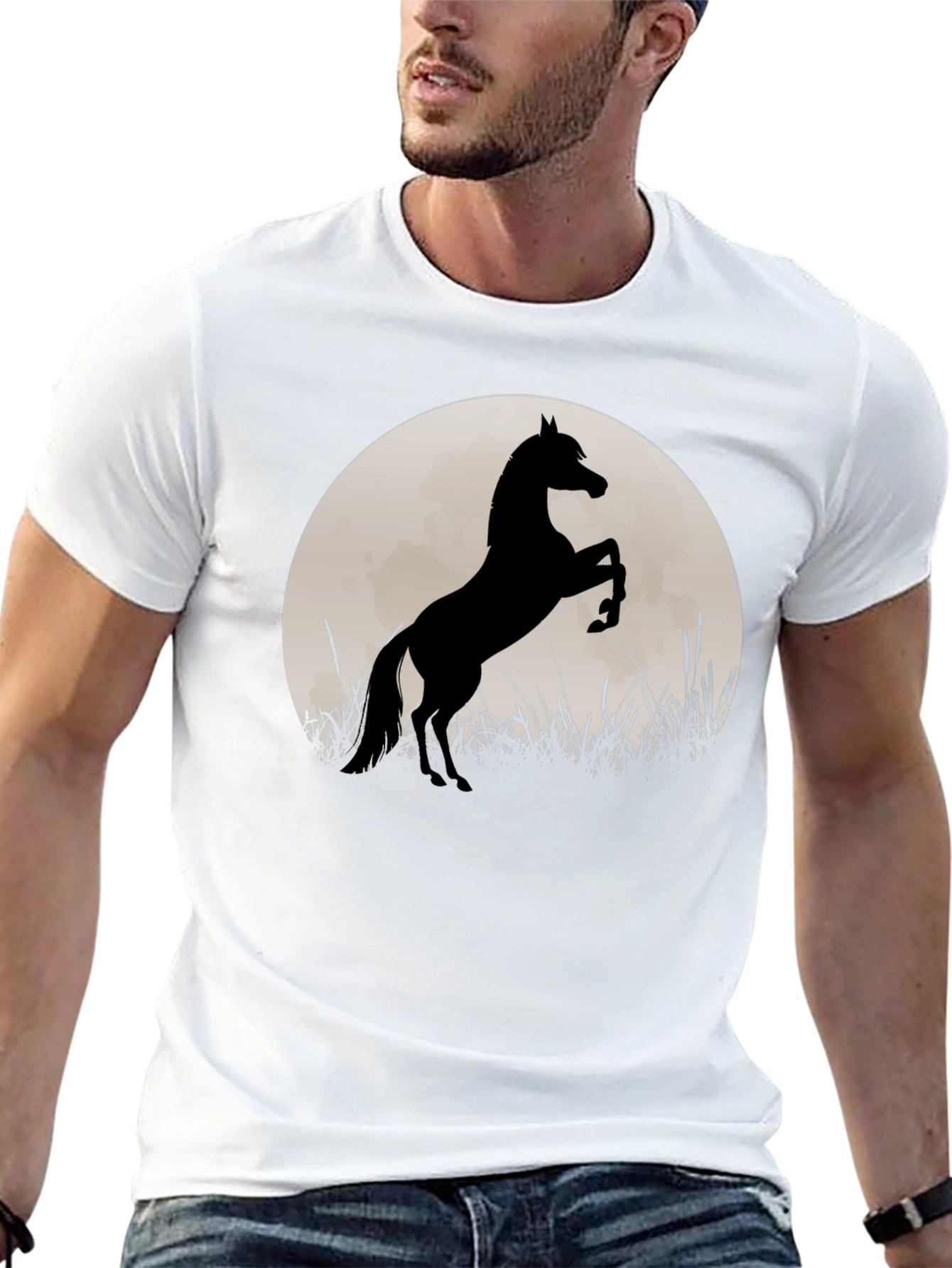 Black Horse Silhouette T-Shirt - Black view 13
