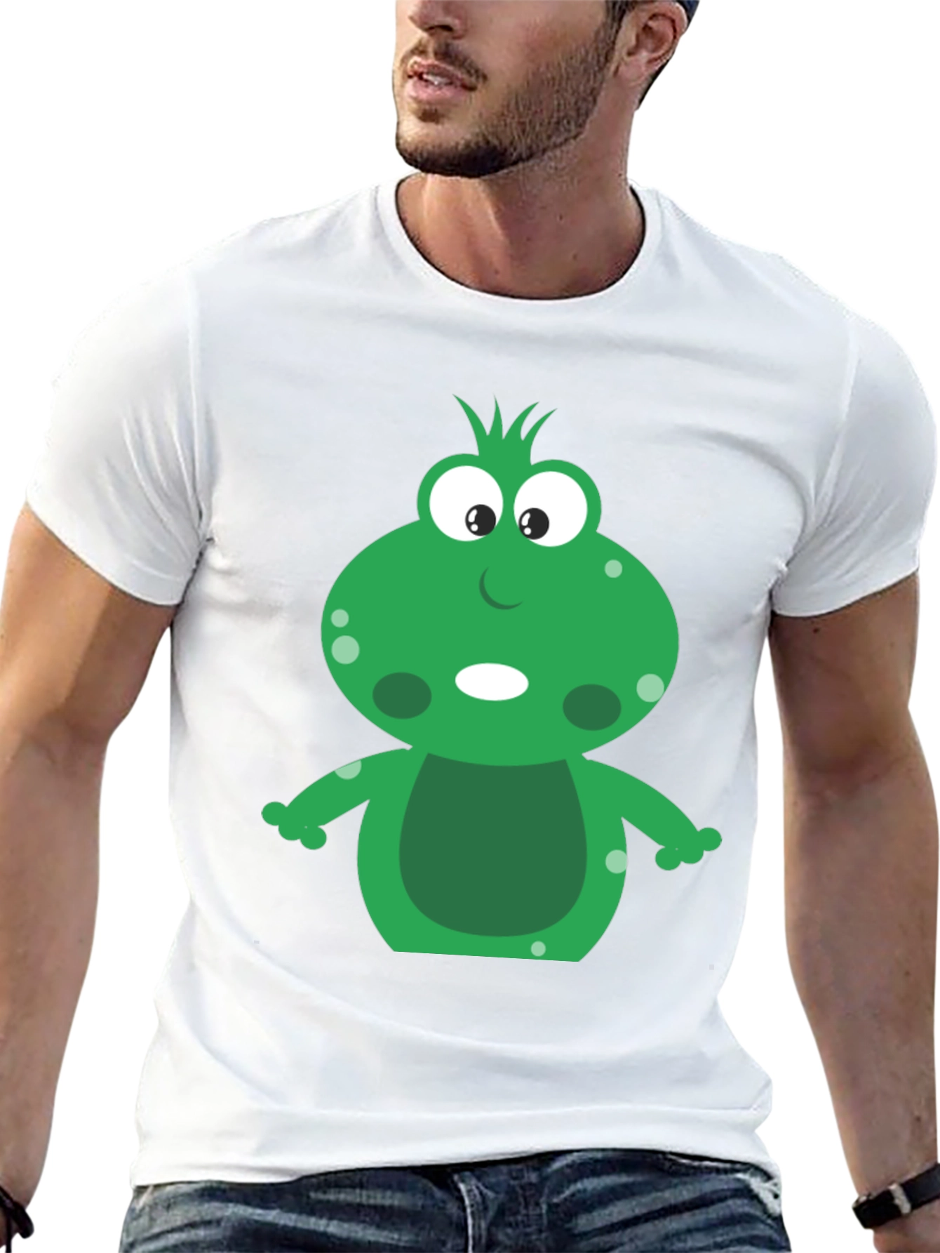 Black Cute Frog Graphic T-Shirt - Unisex view 13