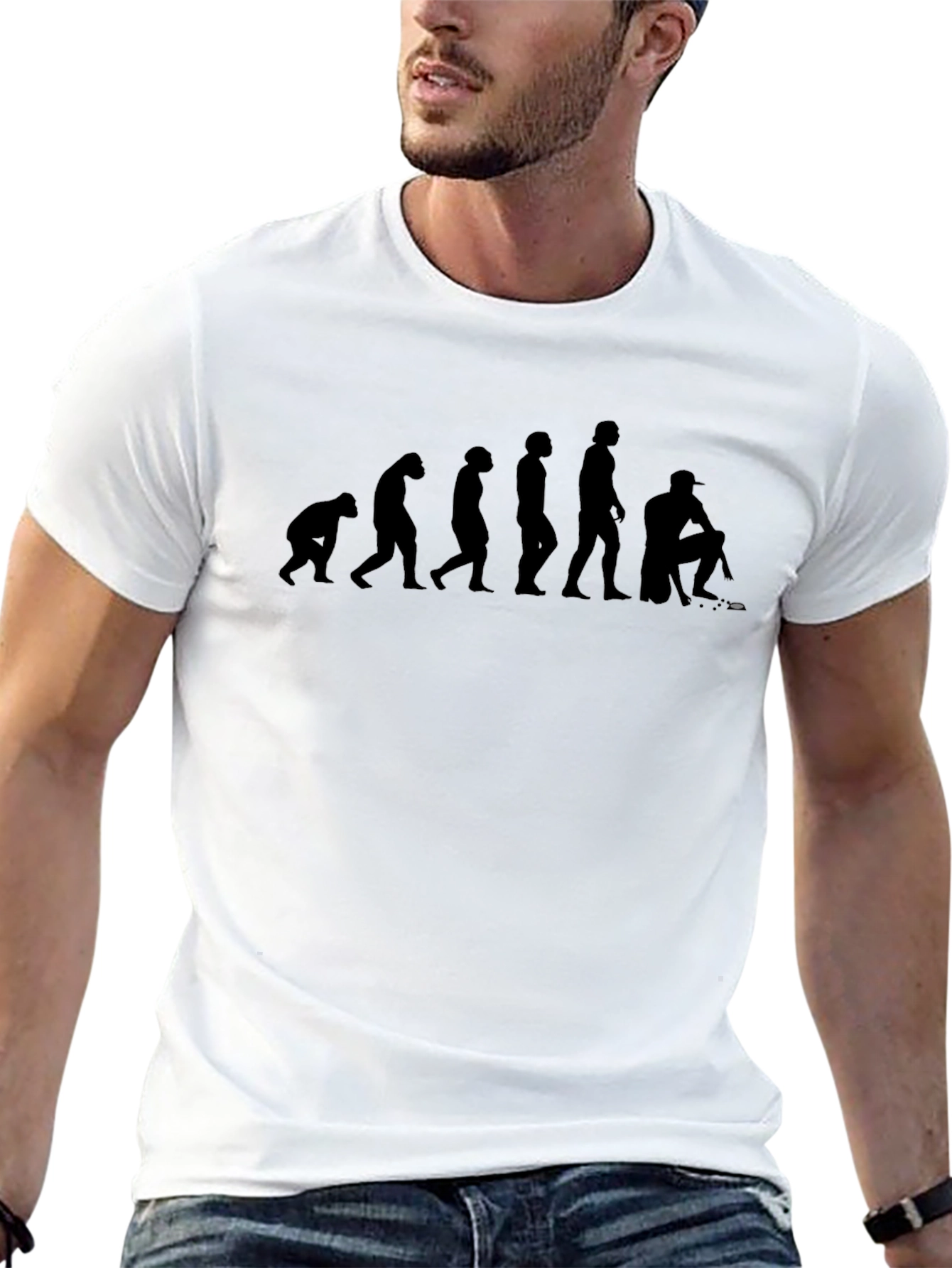 Black Evolution of Hockey Player T-Shirt view 13