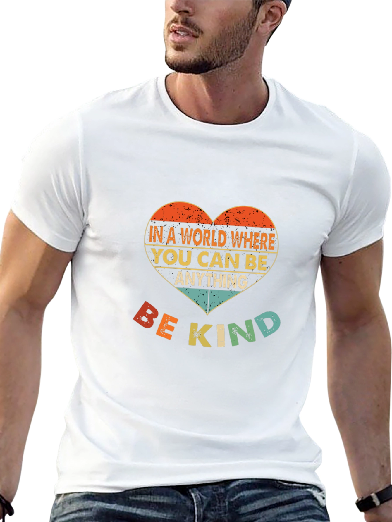 Black Be Kind T-Shirt - Heart Design view 13