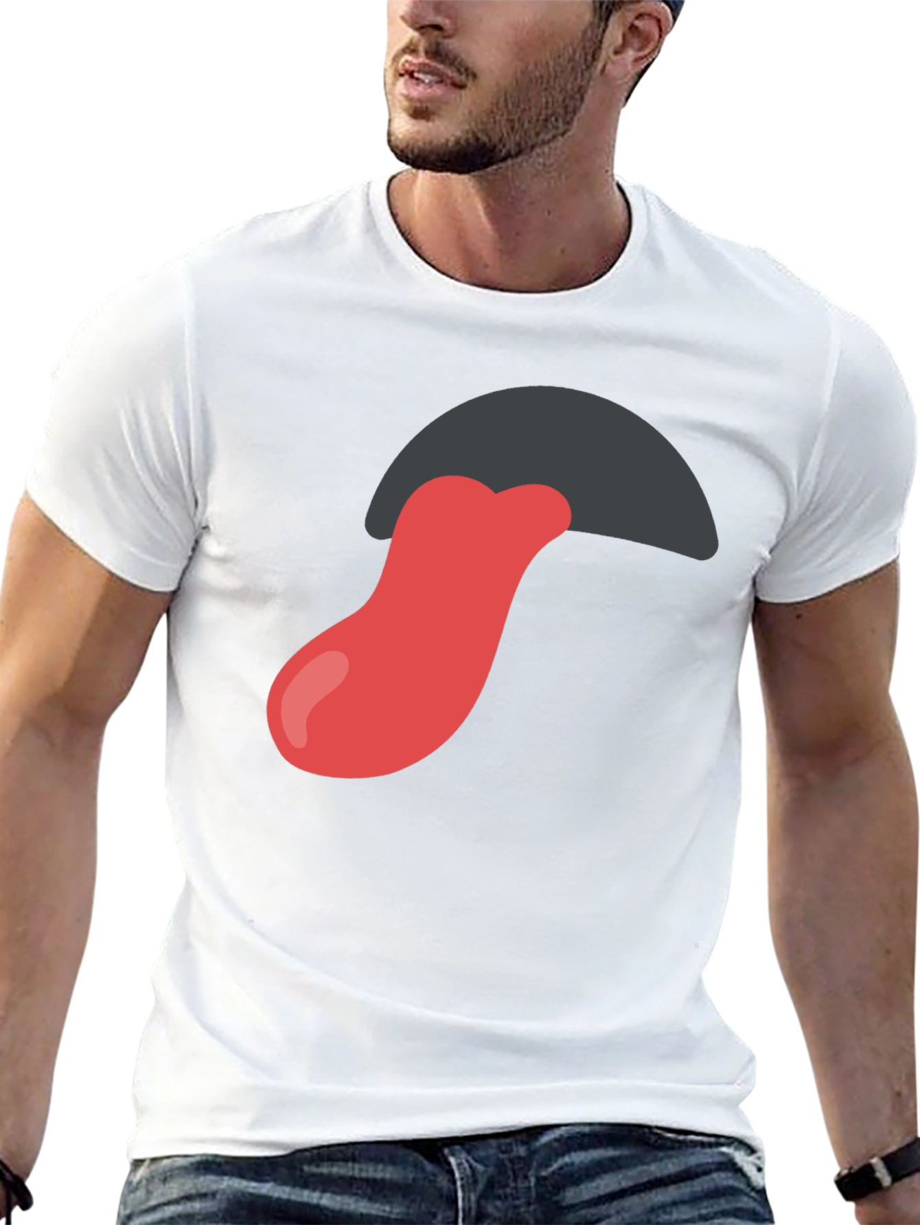 Black Tongue Out Graphic Tee - Black Cotton Blend Shirt view 13