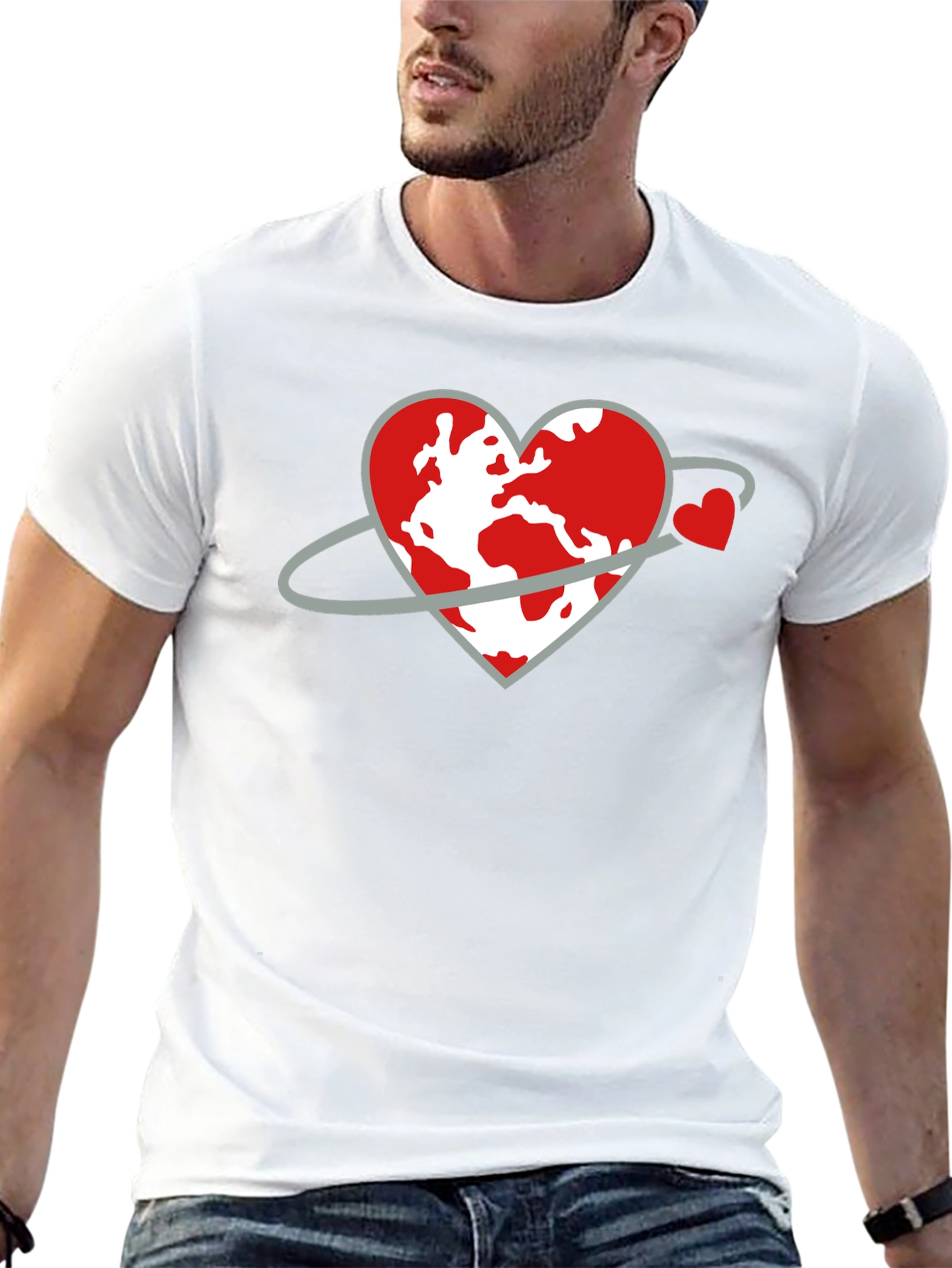 Black Heart Planet Graphic Tee - Love Our World Shirt view 13