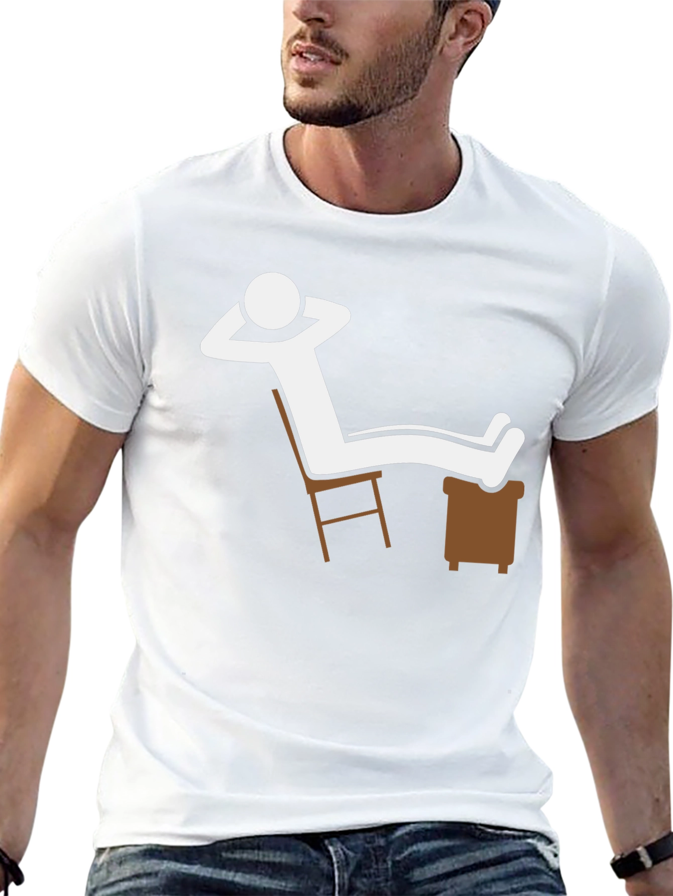 Black Relaxing Stick Figure T-Shirt - Casual Comfort view 13