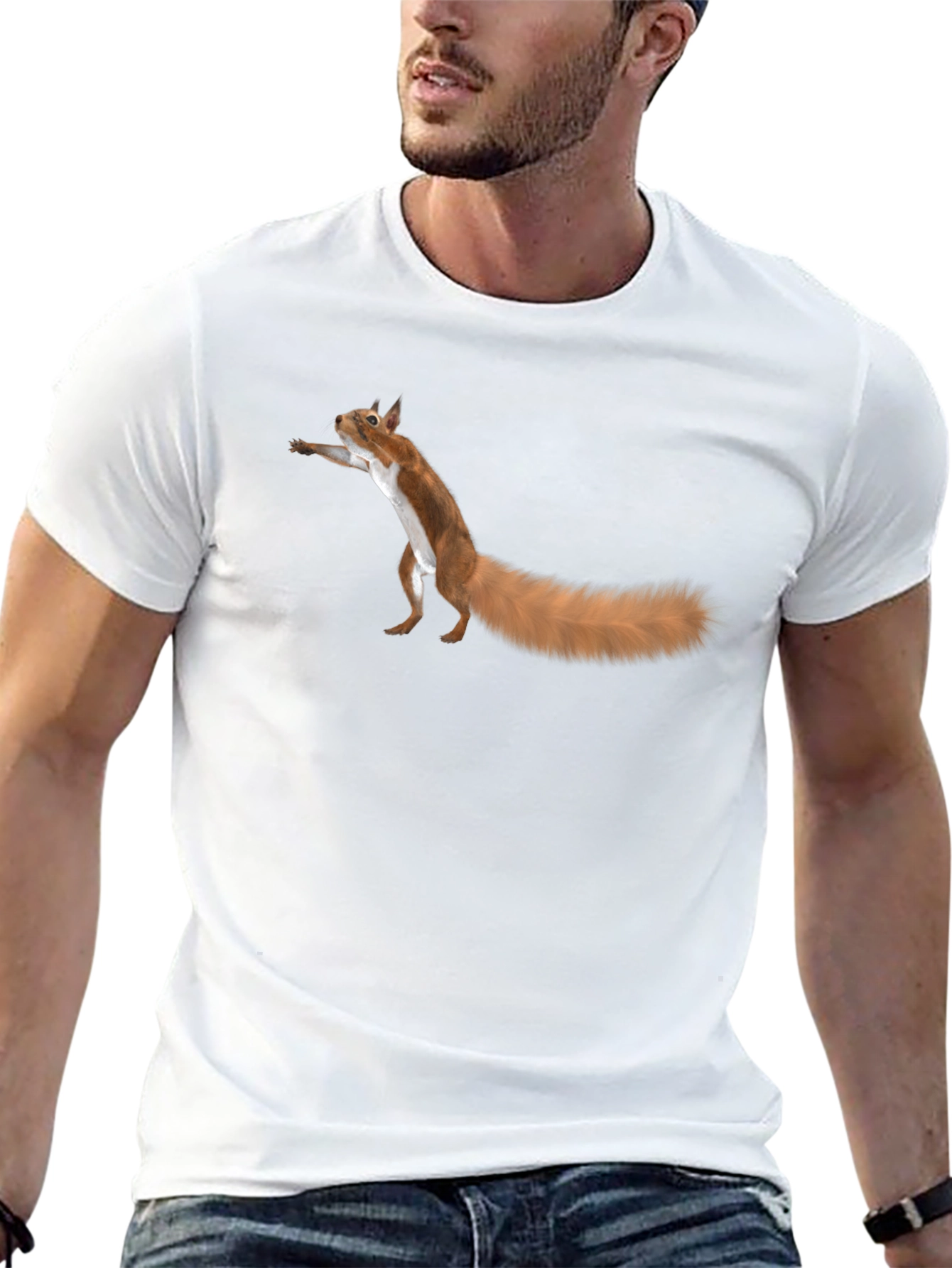 Black Squirrel Graphic Tee - Fun Black T-Shirt view 13