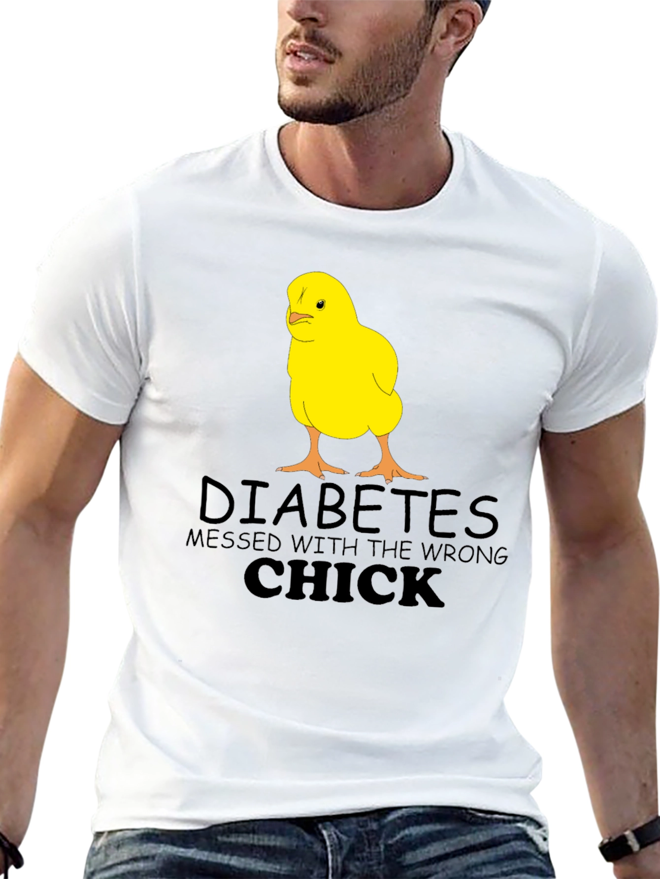 Black Diabetes Wrong Chick T-Shirt, Funny Graphic Tee view 13