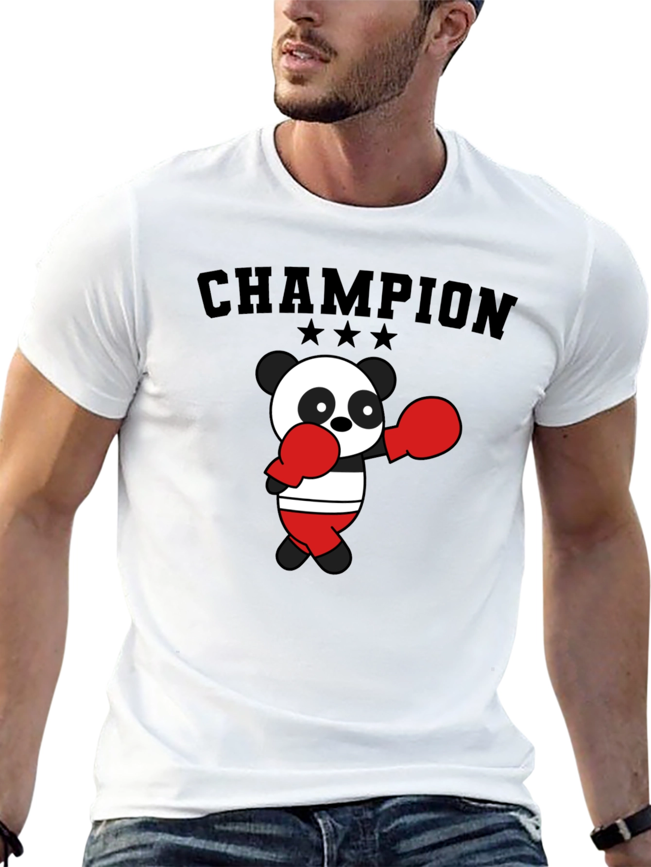 Black Champion Panda Boxing T-Shirt view 13