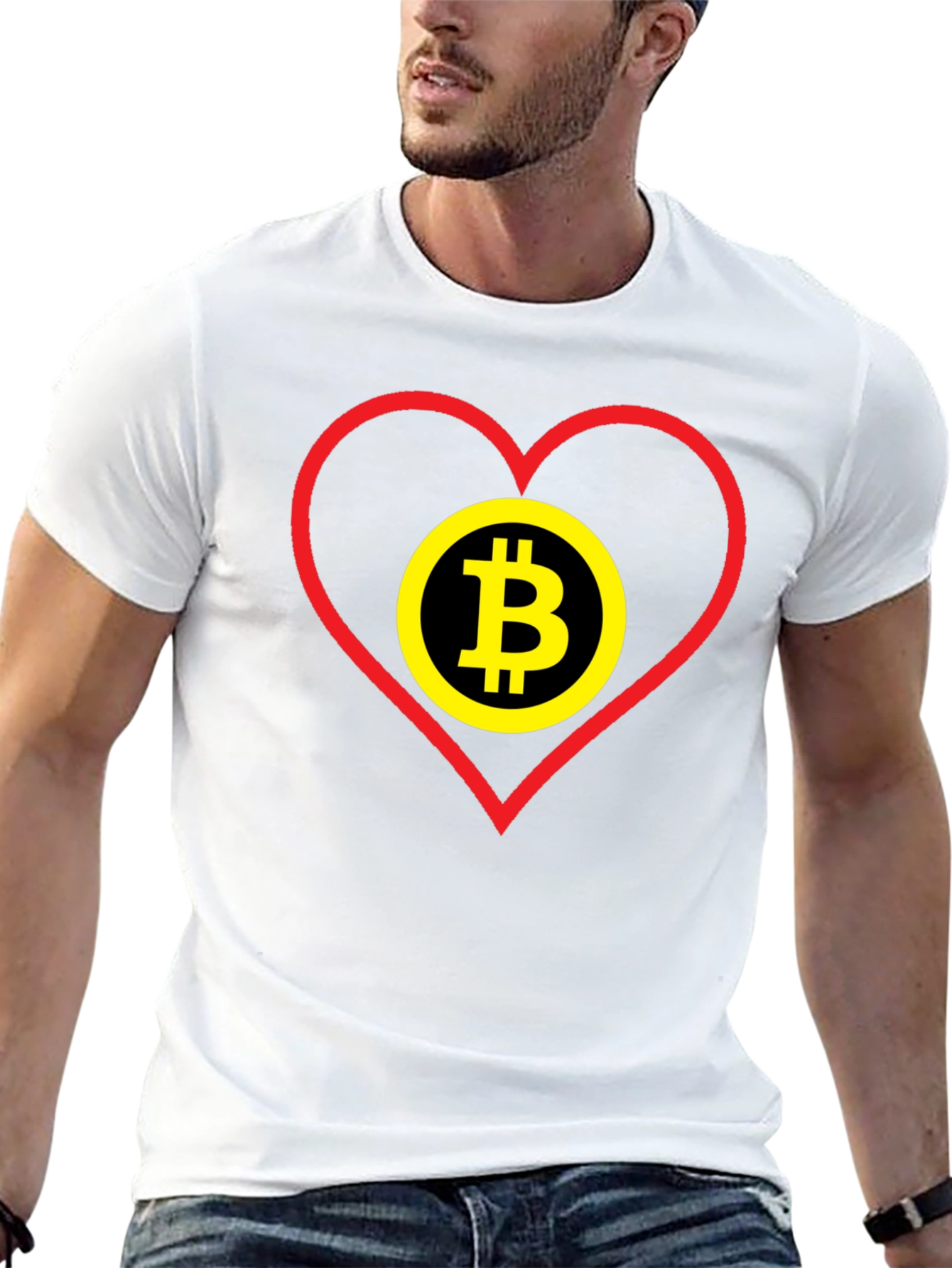 Black Bitcoin Heart Graphic Tee - Crypto Lover Gift view 13