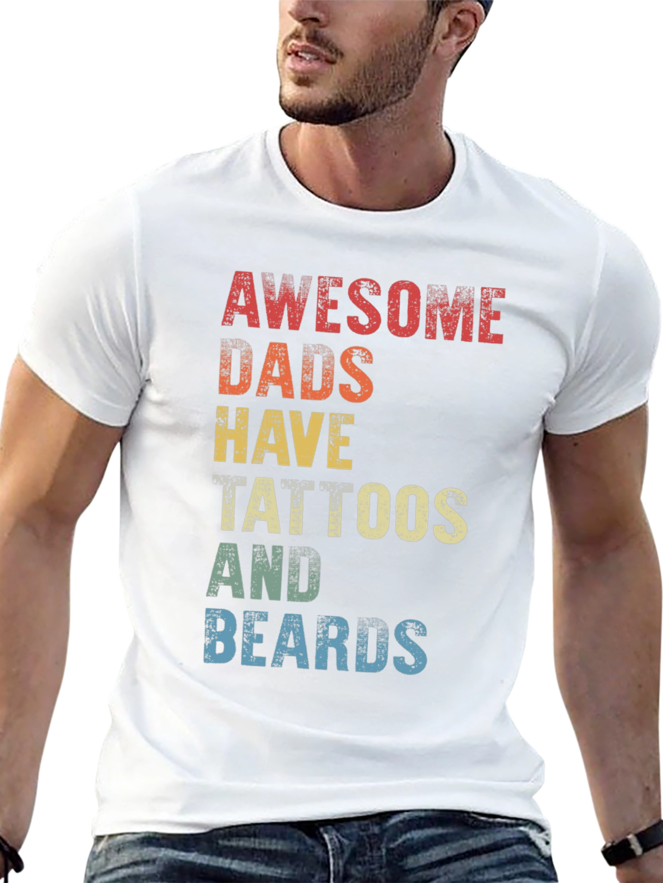 Black Awesome Dads Tattoos & Beards Graphic Tee view 13