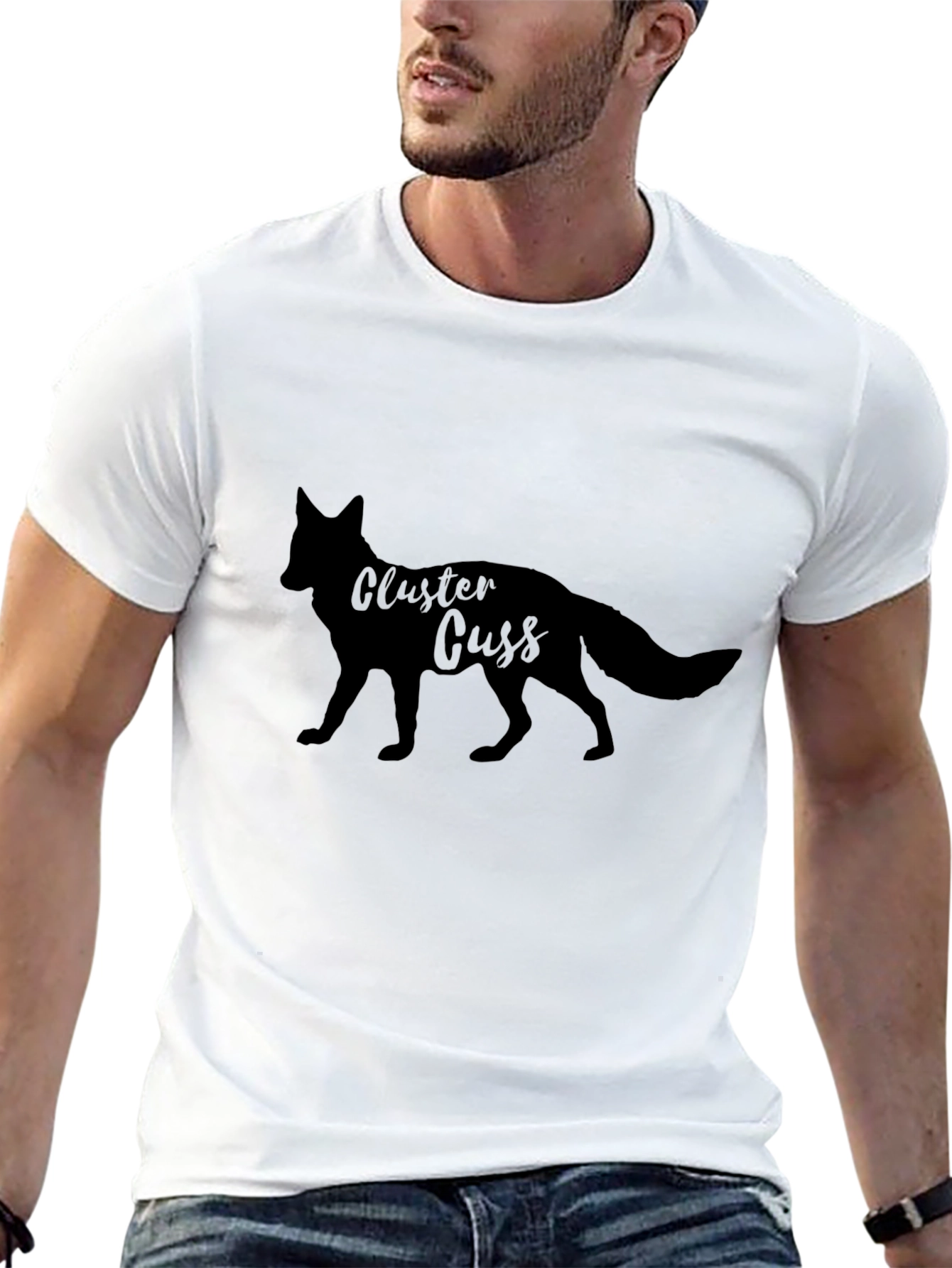 Black Cluster Cuss Fox Black T-Shirt view 13