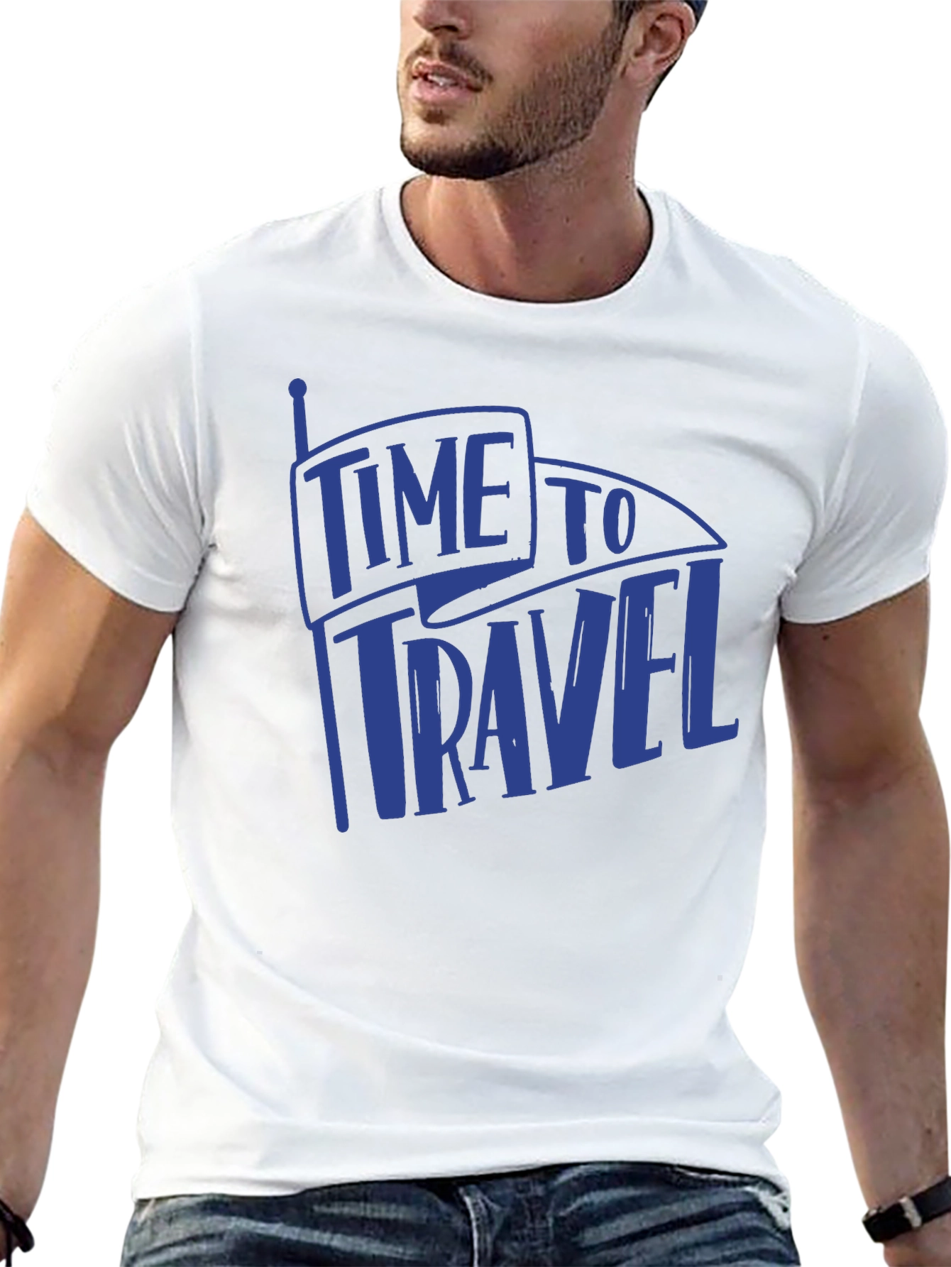 Black Time to Travel Graphic T-Shirt - Men's Short Sleeve view 13