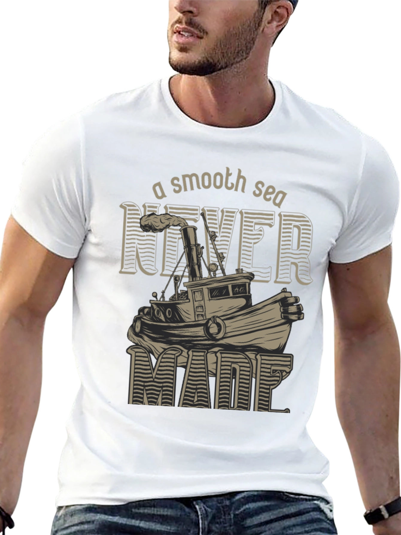 Black Smooth Sea T-Shirt - Nautical Design view 13