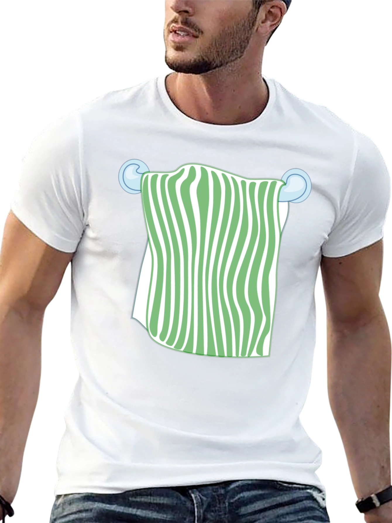 Black Striped Towel Graphic T-Shirt | Trendy Casual Wear view 13