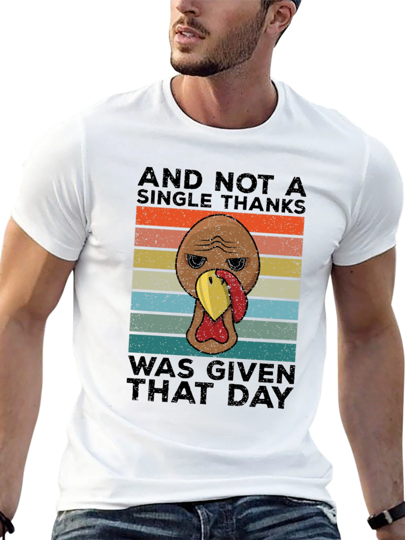 Black Funny Thanksgiving Turkey T-Shirt - No Thanks Given view 13
