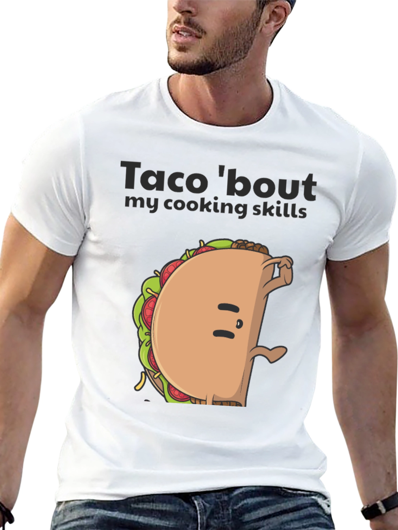 Black Funny Taco Cooking Skills Graphic Tee view 13