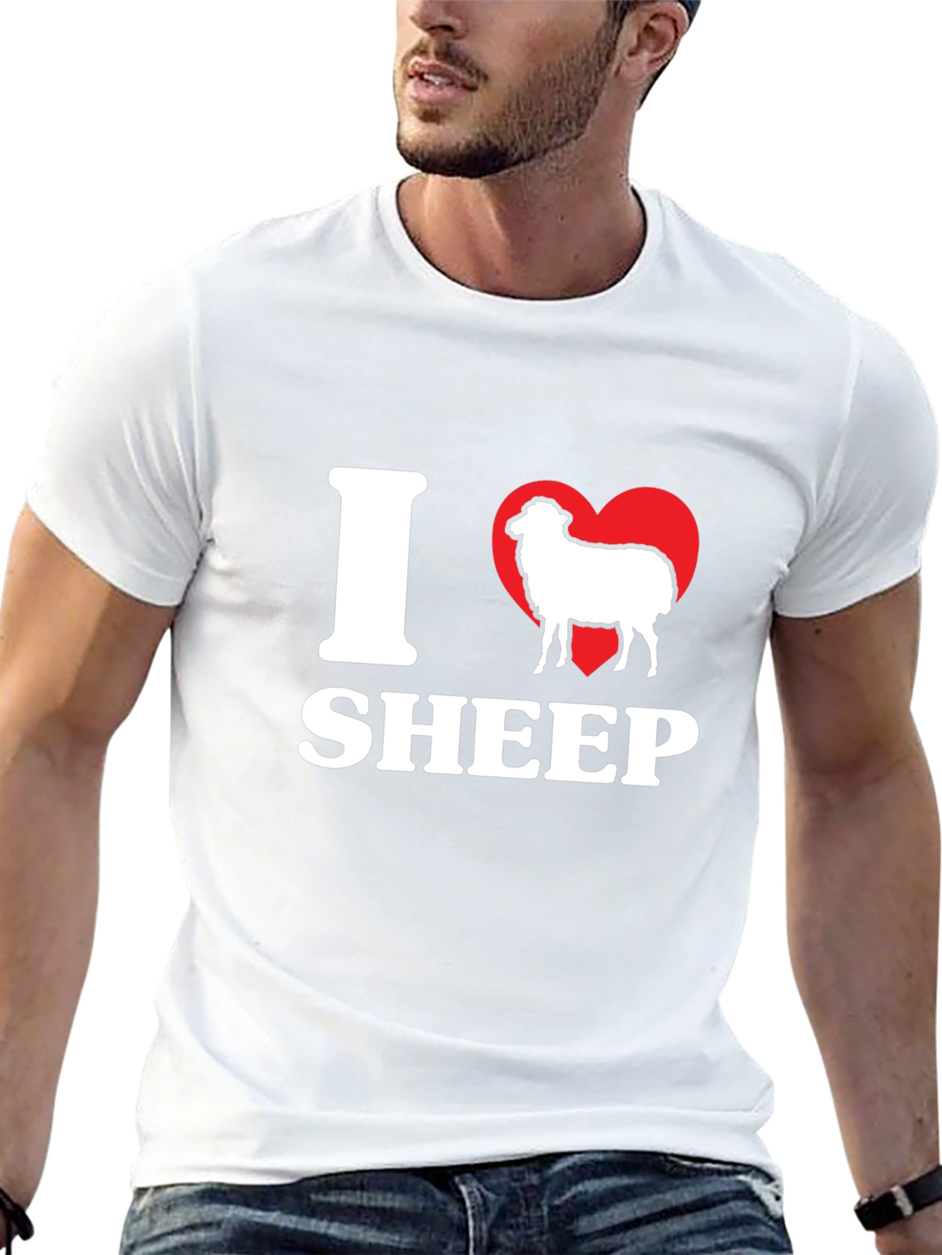 Black I Love Sheep Black T-Shirt view 13