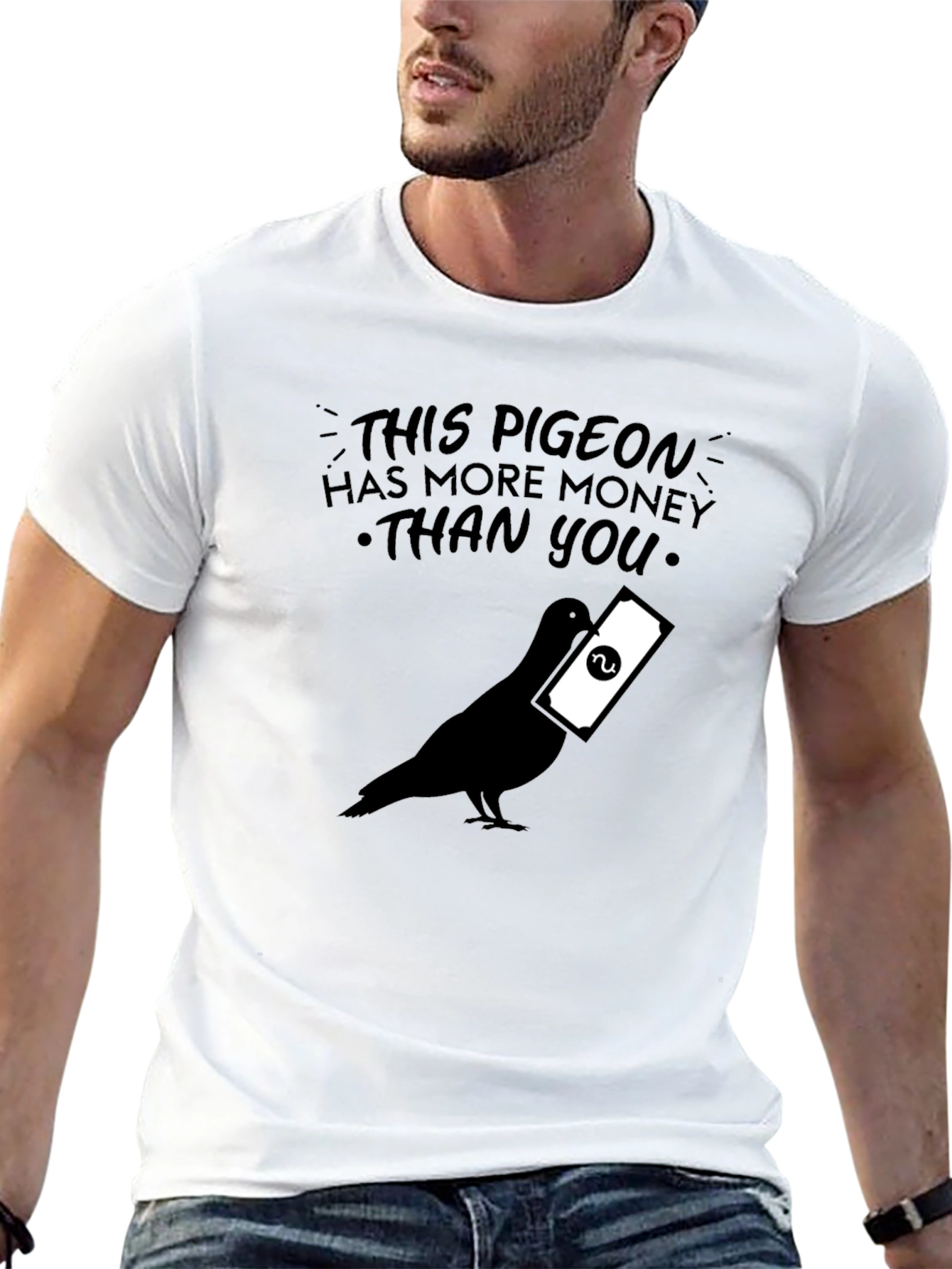 Black This Pigeon Has More Money Than You - Graphic T-Shirt view 13