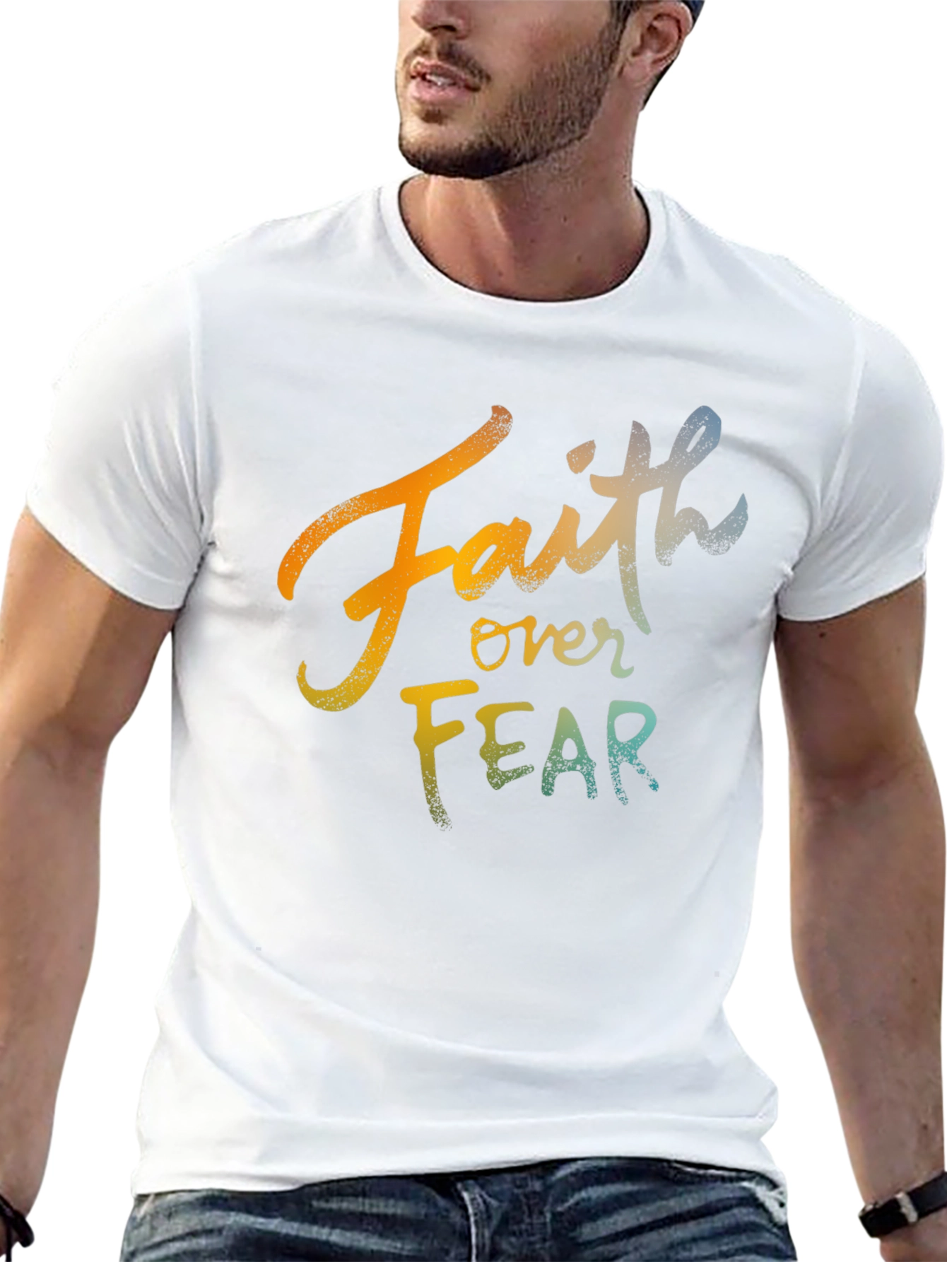 Black Faith Over Fear Graphic T-Shirt view 13