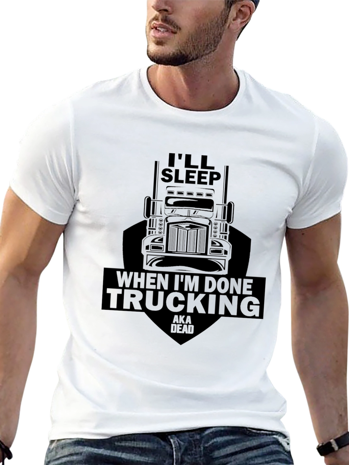 Black Trucking T-Shirt - I'll Sleep When I'm Done Trucking view 13