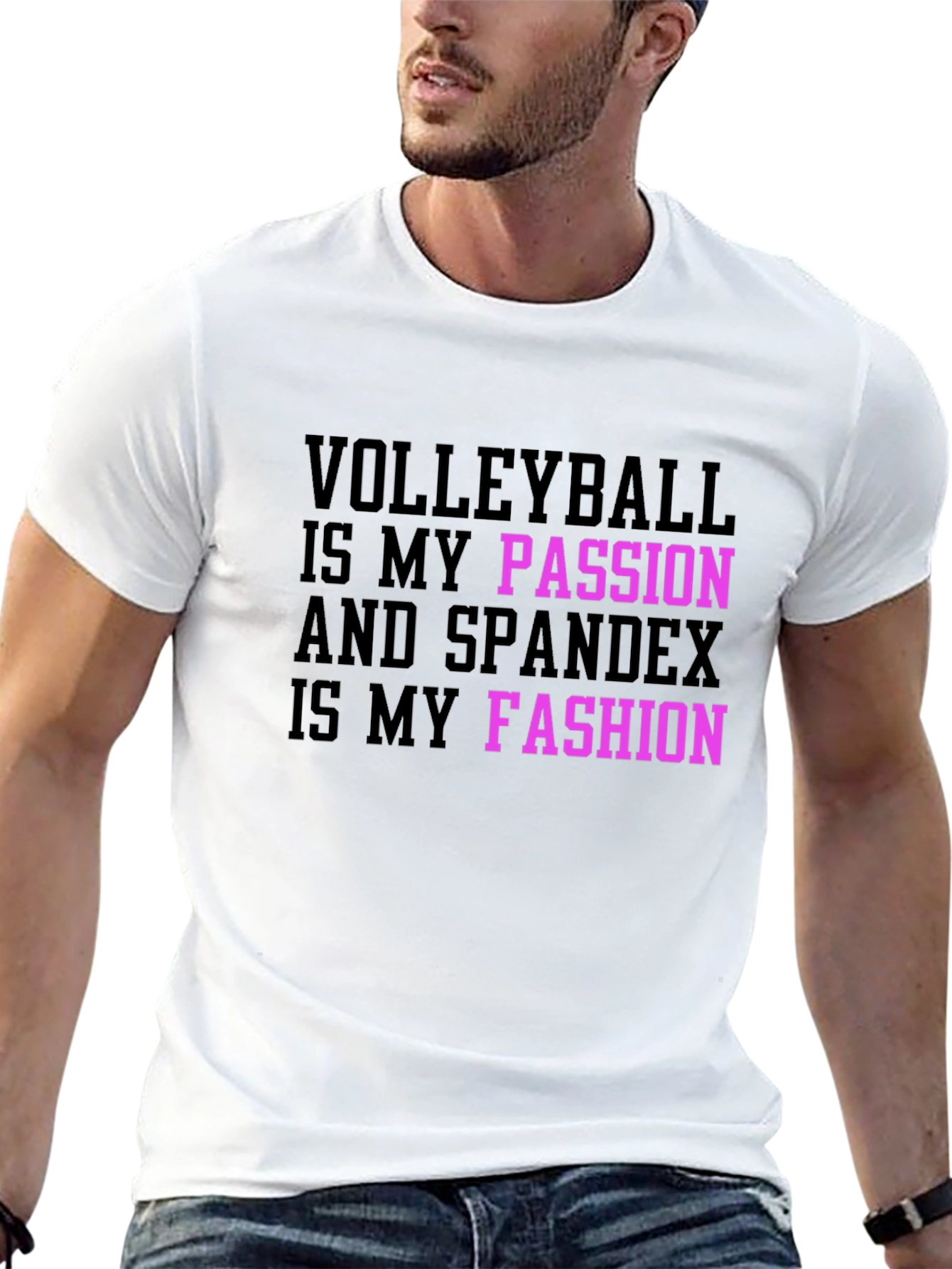 Black Volleyball Passion Spandex Fashion T-Shirt view 13