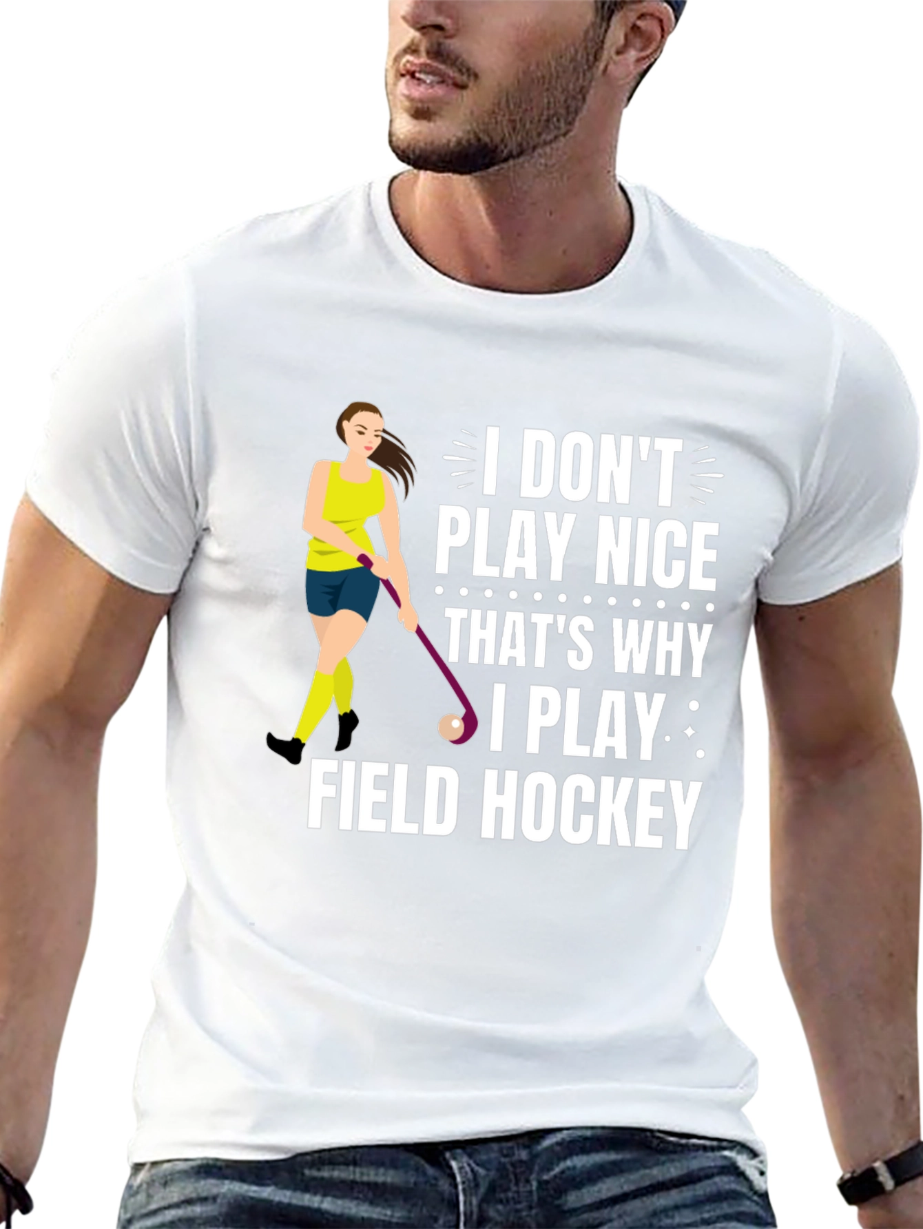 Black Funny Field Hockey T-Shirt view 13