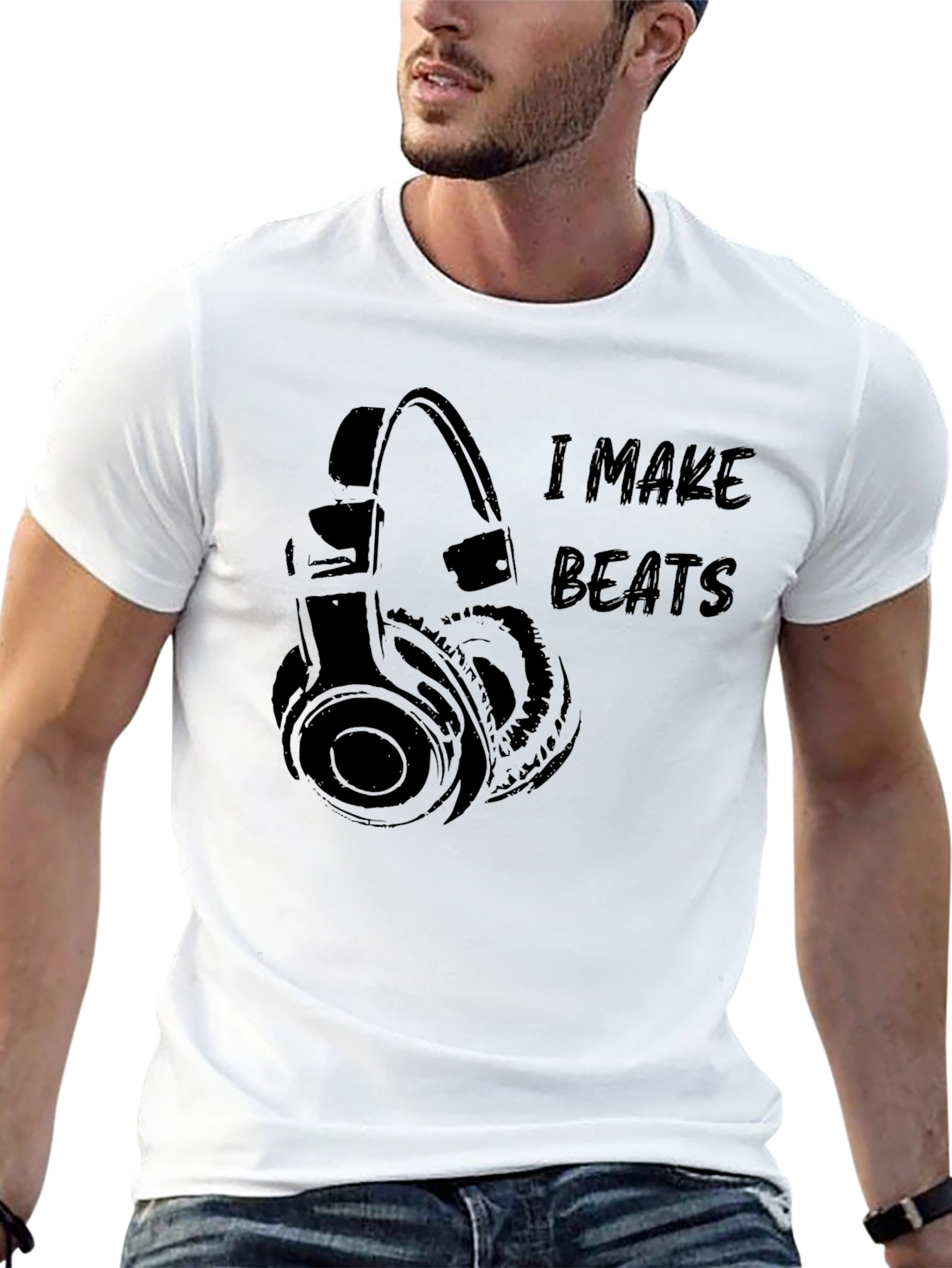 Black I Make Beats Black Graphic T-Shirt view 13