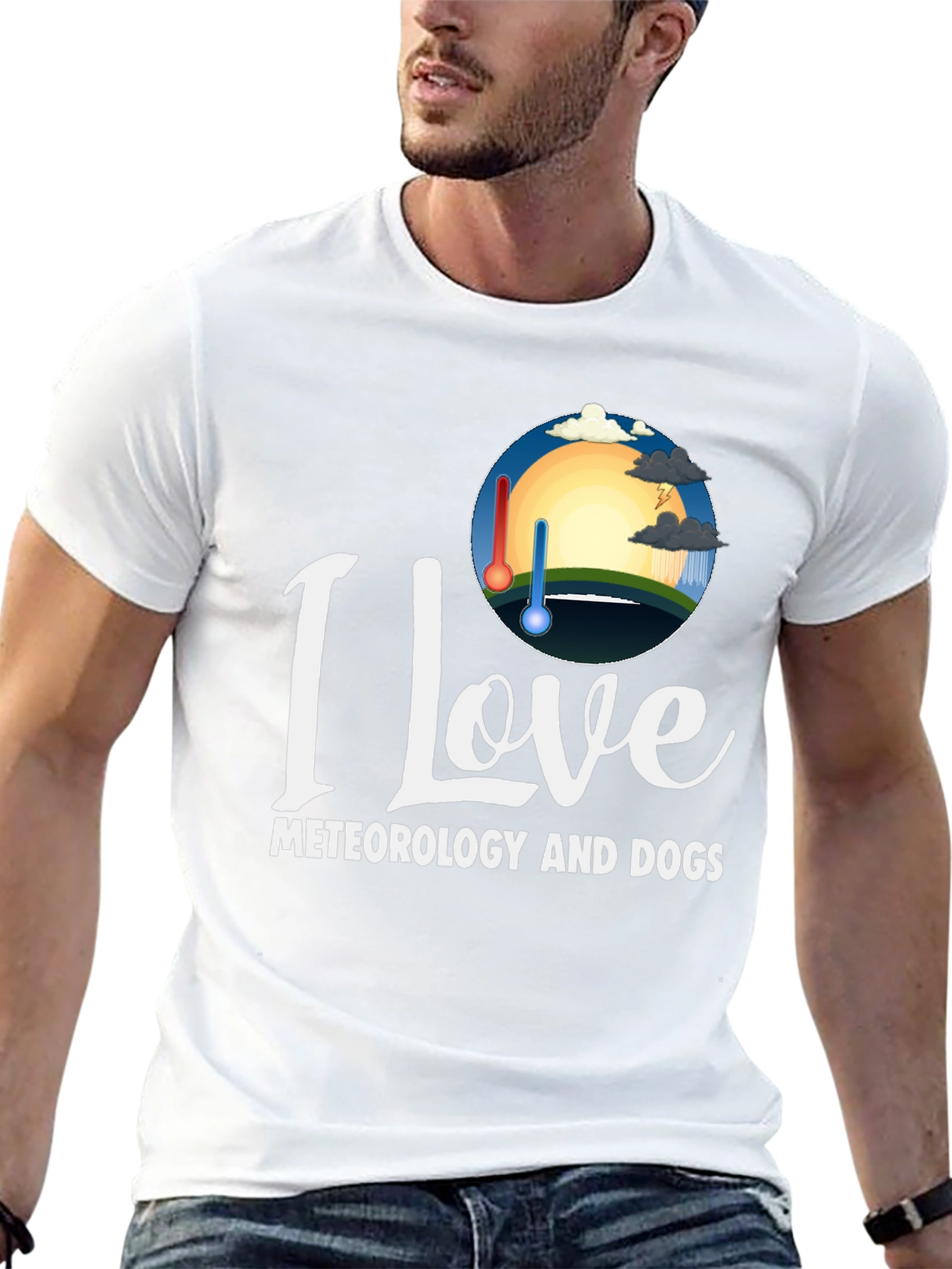 Black I Love Meteorology and Dogs T-Shirt view 13