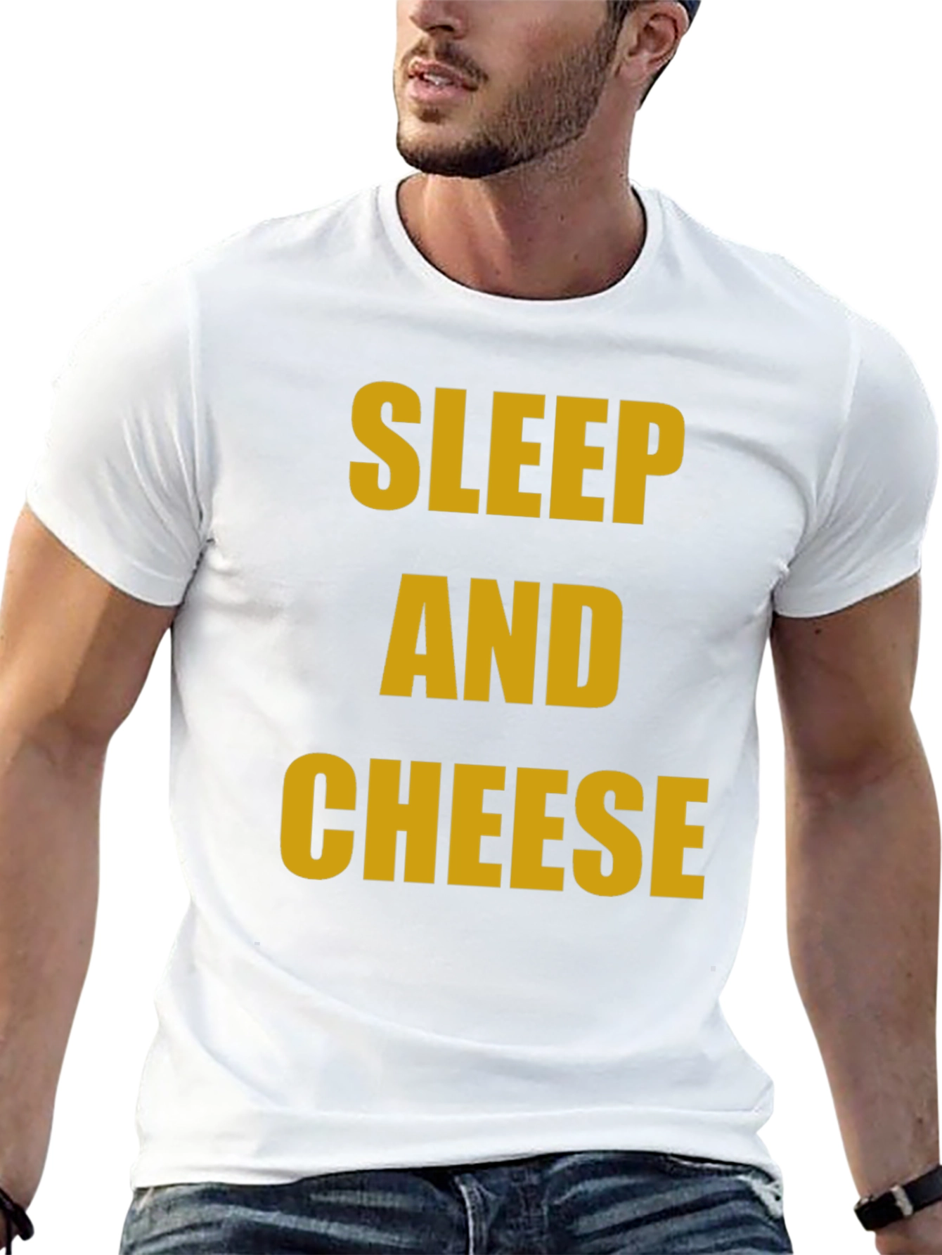 Black Sleep and Cheese Graphic Tee - Novelty T-Shirt view 13