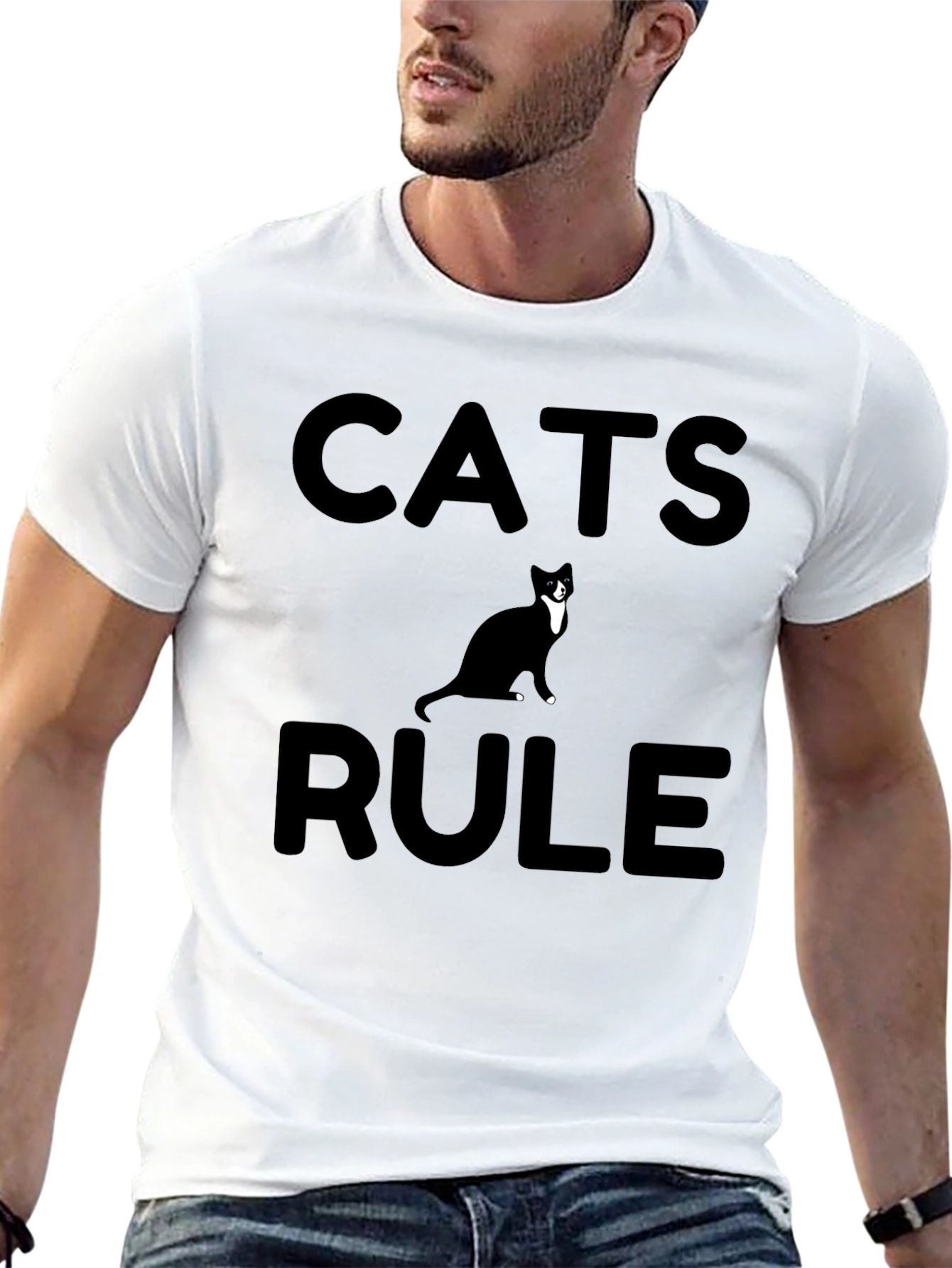 Black Cats Rule Graphic Tee - Black view 13
