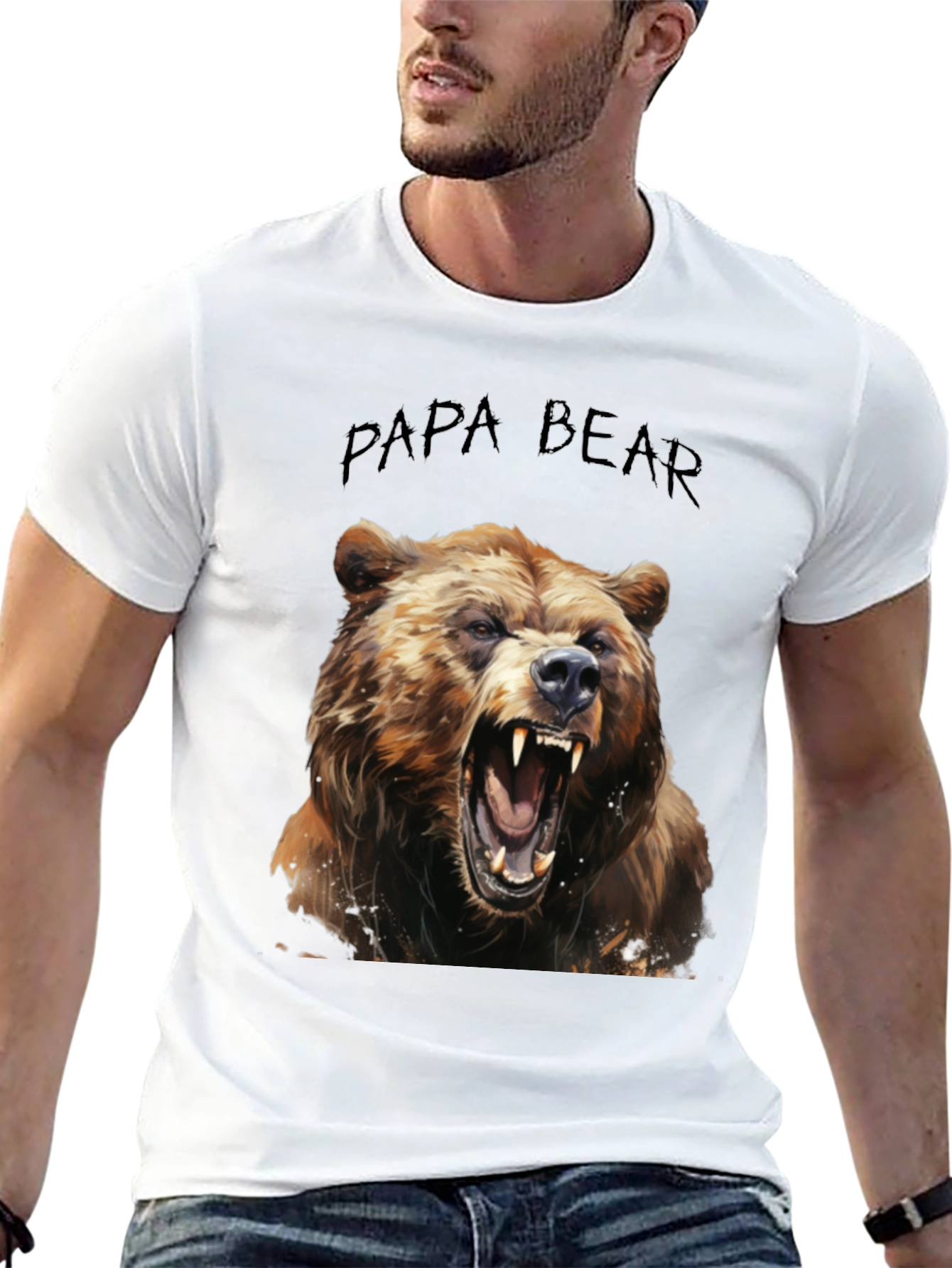 Black Papa Bear Graphic T-Shirt view 13