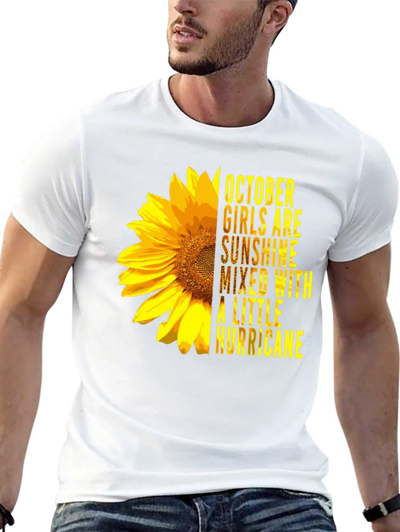 Black October Girl Sunflower Graphic Tee - Black view 13