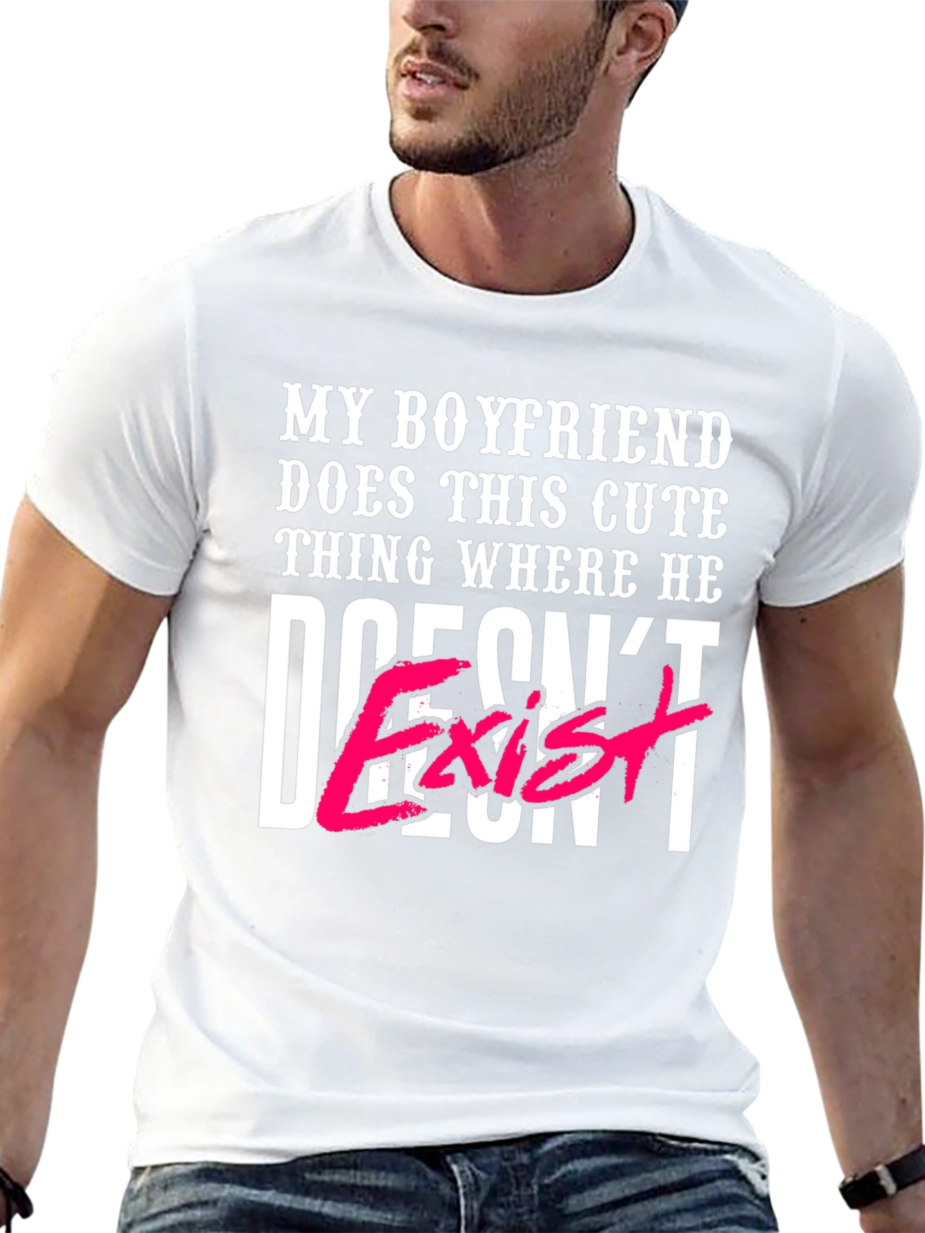 Black My Boyfriend Doesn't Exist T-Shirt view 13