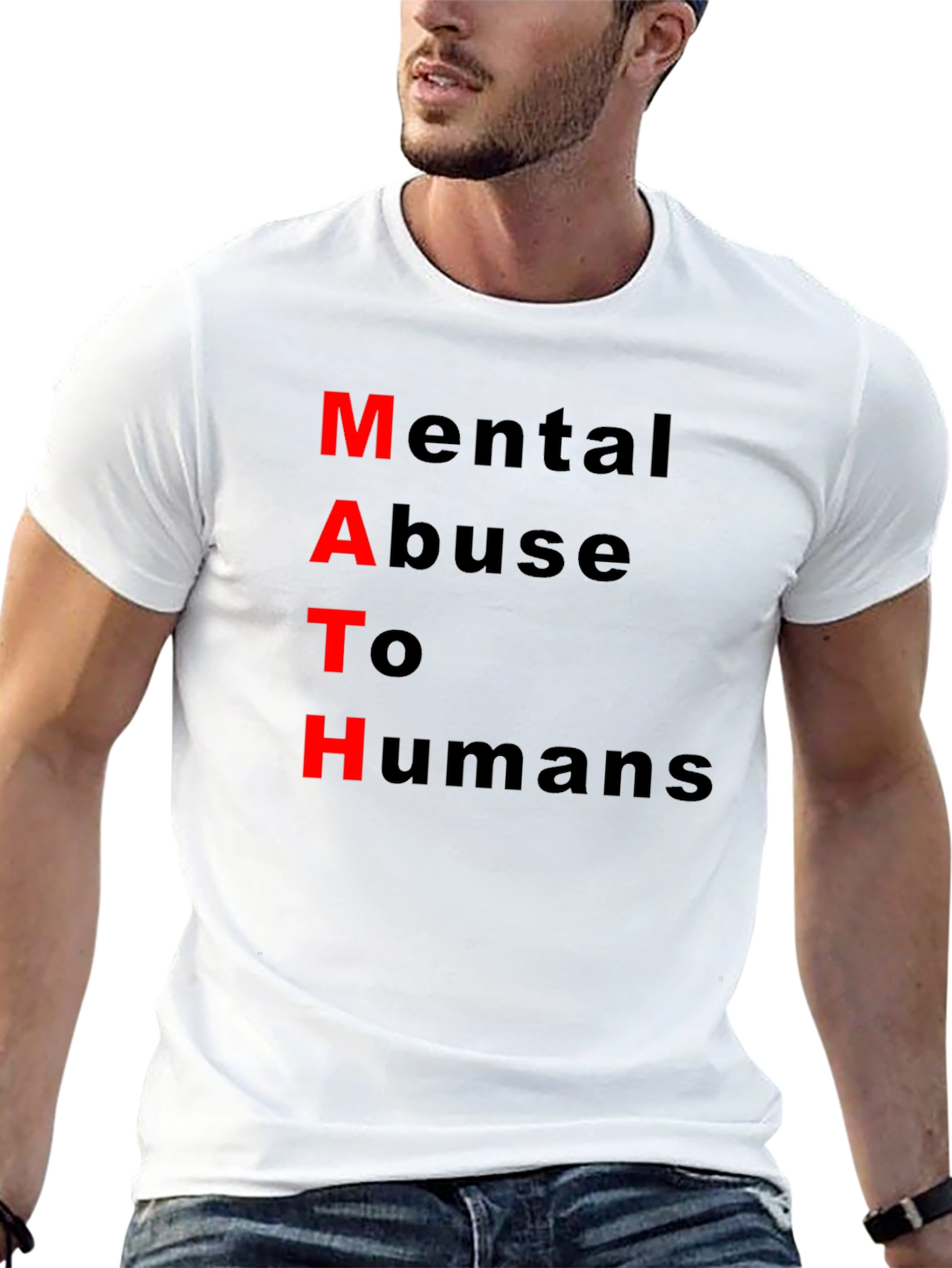 Black Funny Math Abuse to Humans Graphic T-Shirt view 13