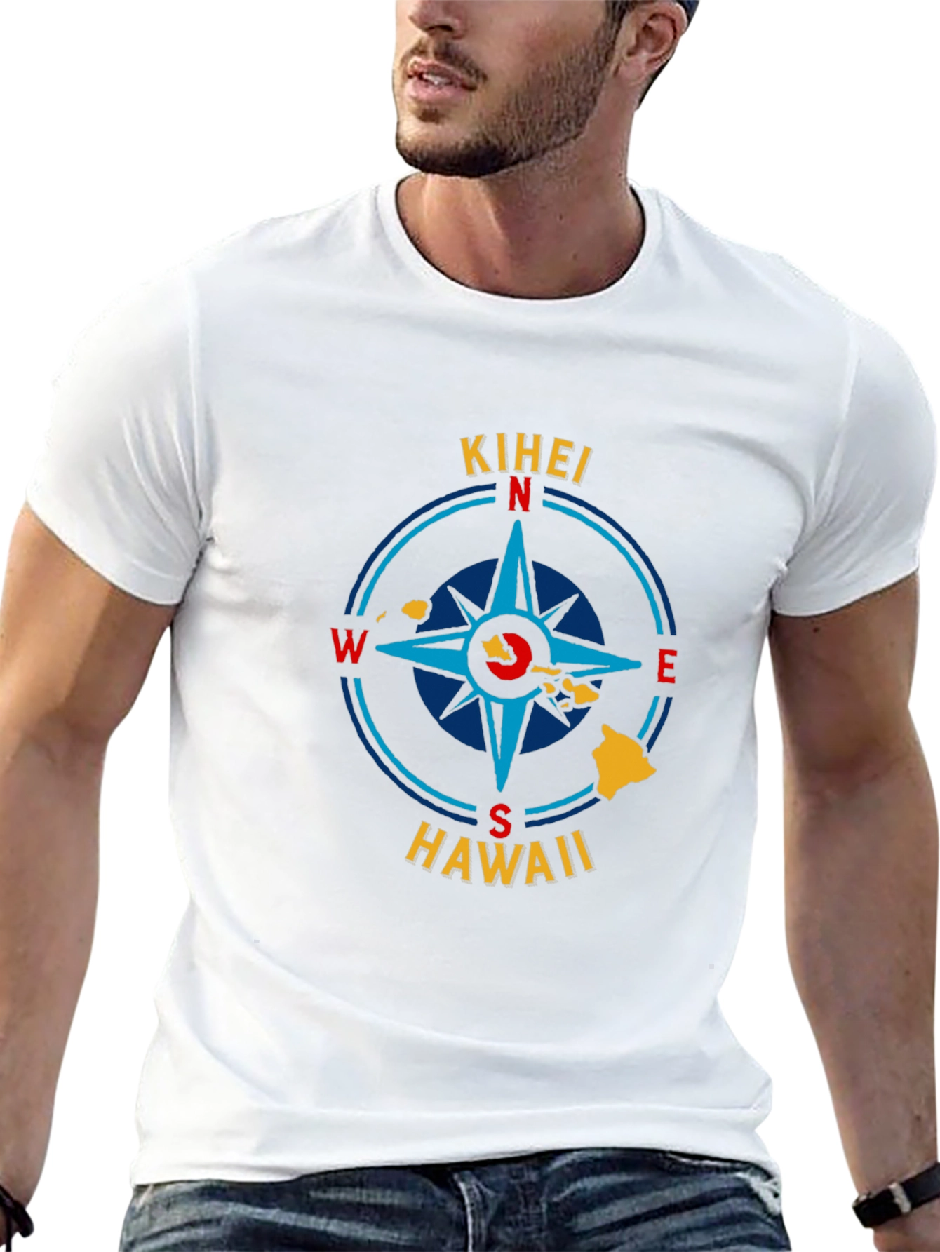 Black Kihei Hawaii Compass Graphic T-Shirt view 13