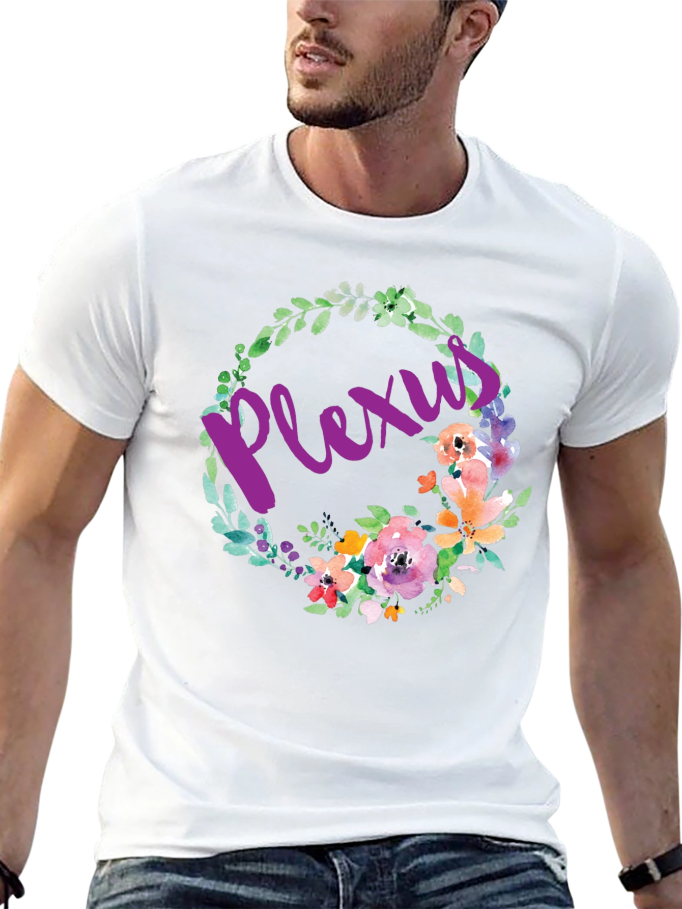 Black Floral Plexus Graphic Tee - Comfortable Cotton Blend view 13