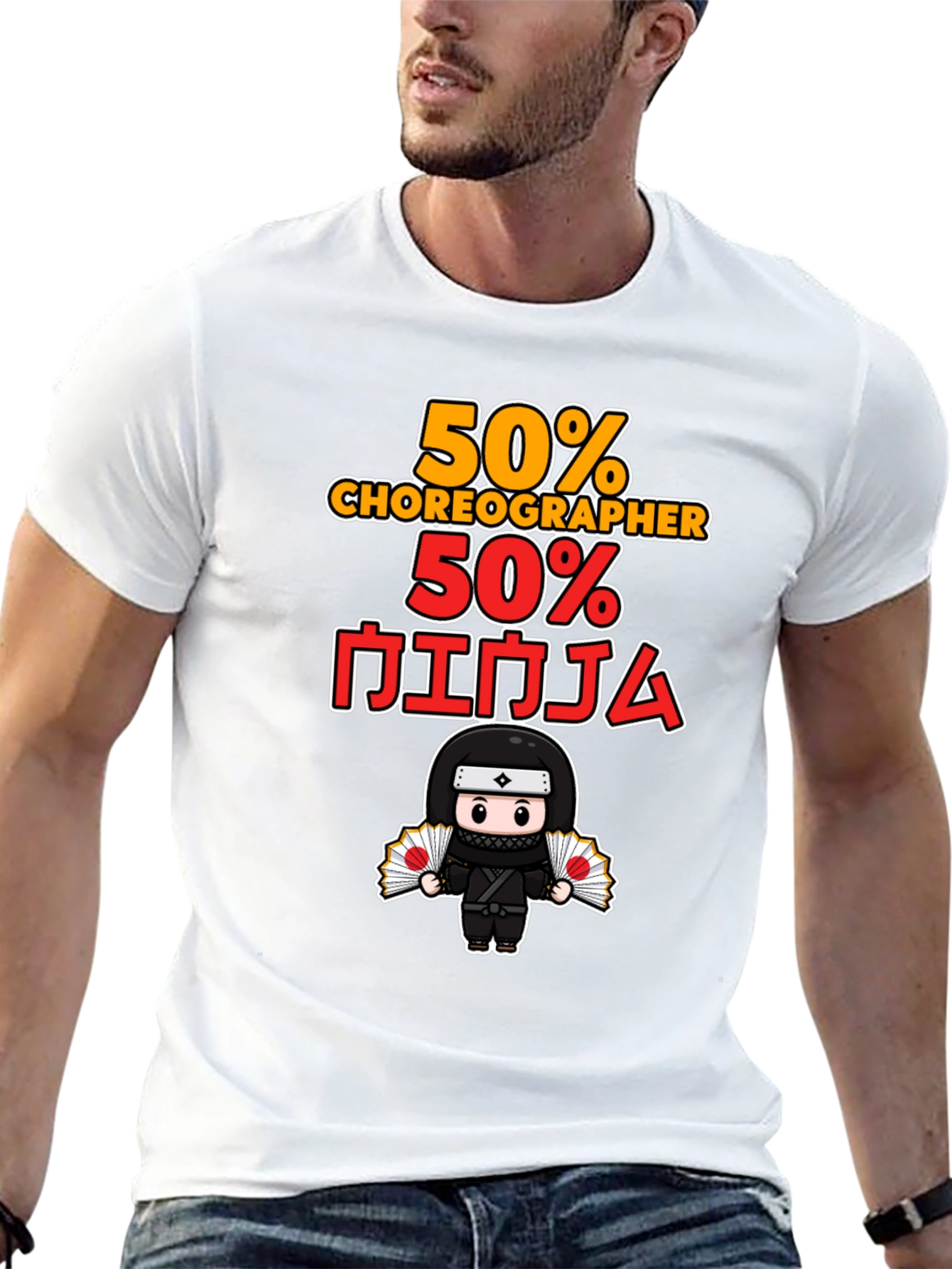 Black 50% Choreographer 50% Ninja Graphic T-Shirt view 13
