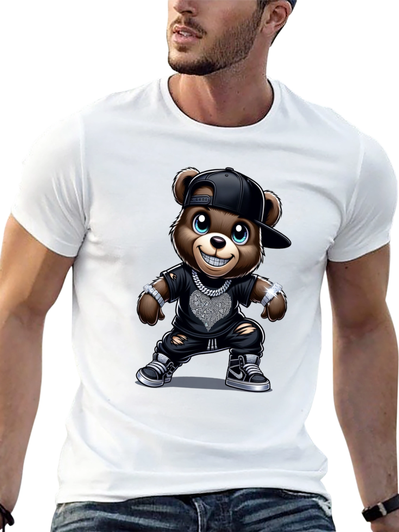 Black Cool Bear T-Shirt - Urban Style view 13