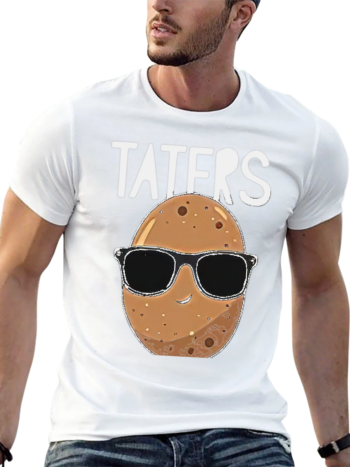 Black Taters Graphic Tee - Funny Potato Sunglasses Shirt view 13