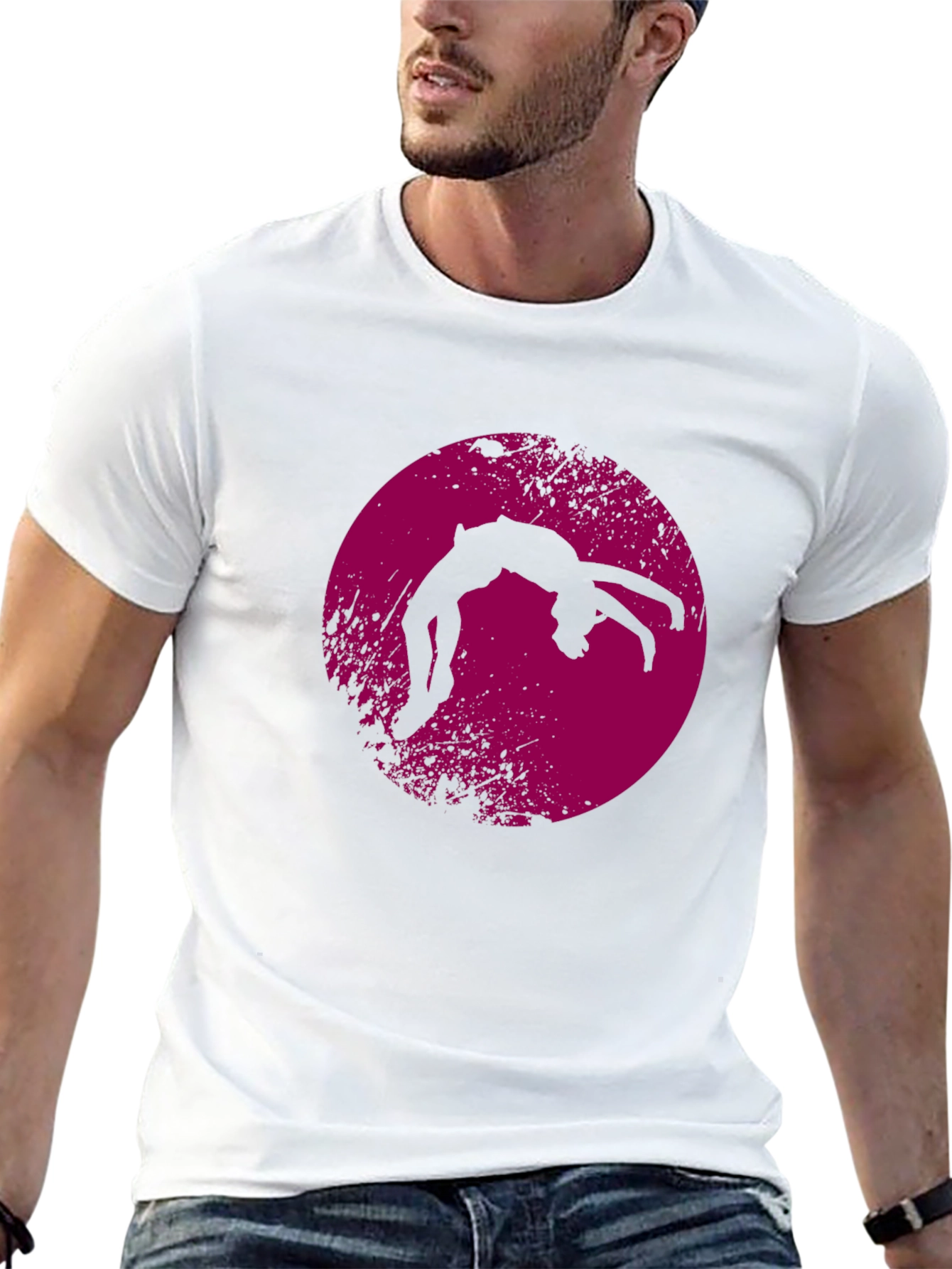 Gymnast Silhouette Tee -  Unique Graphic Print - 13