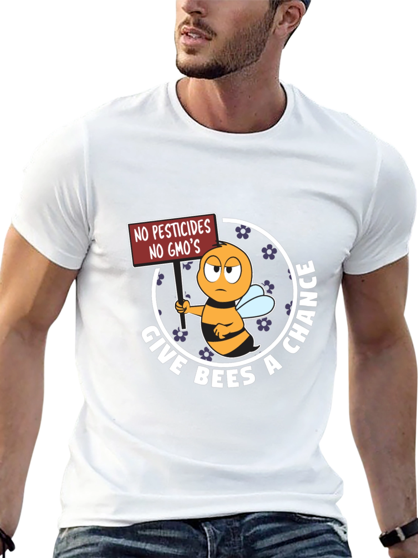 Give Bees A Chance T-Shirt, No GMO's - 13