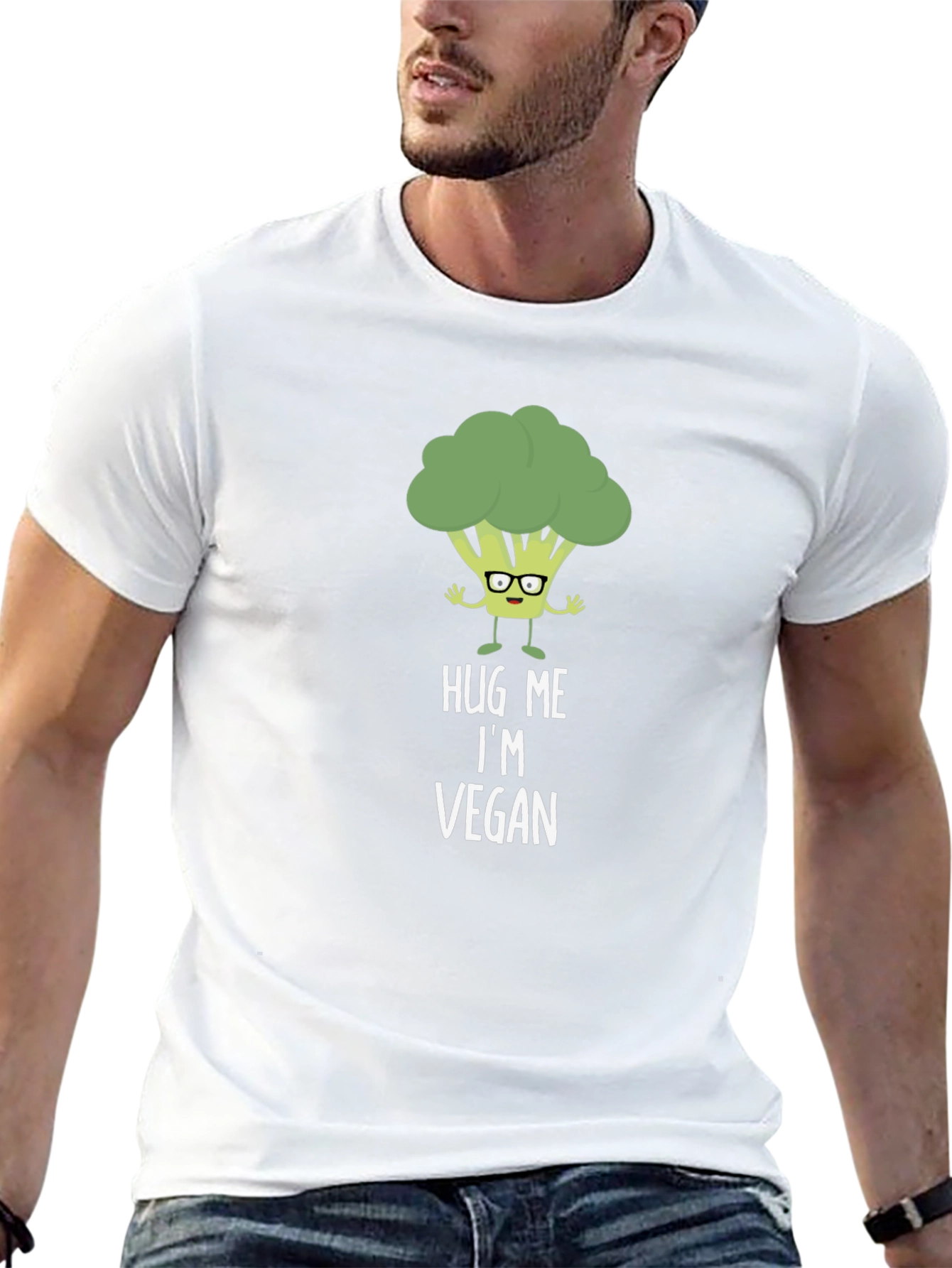 Black Vegan Broccoli Graphic Tee - Hug Me I'm Vegan view 13