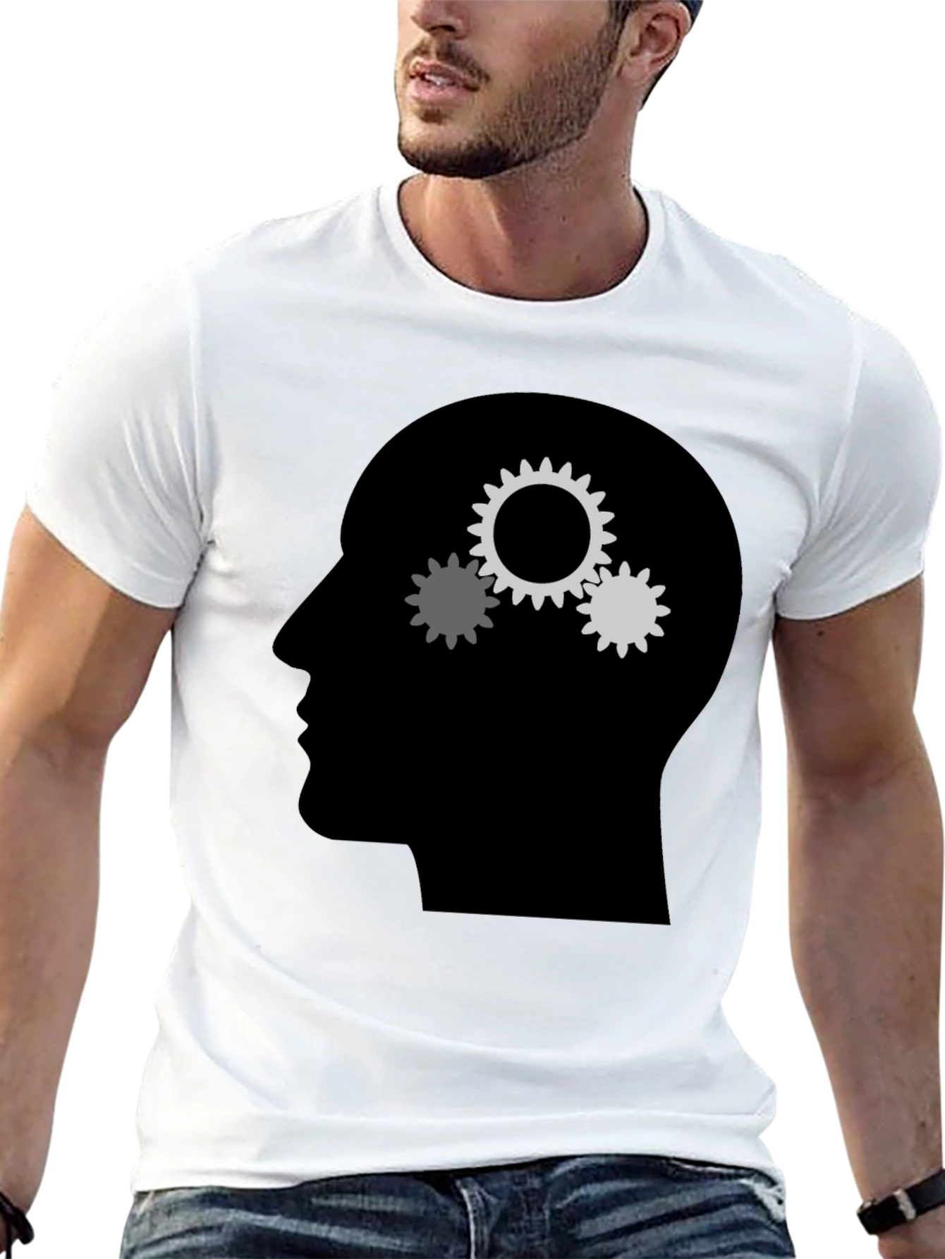 Black Gears Mind T-Shirt - Thinking Design view 13