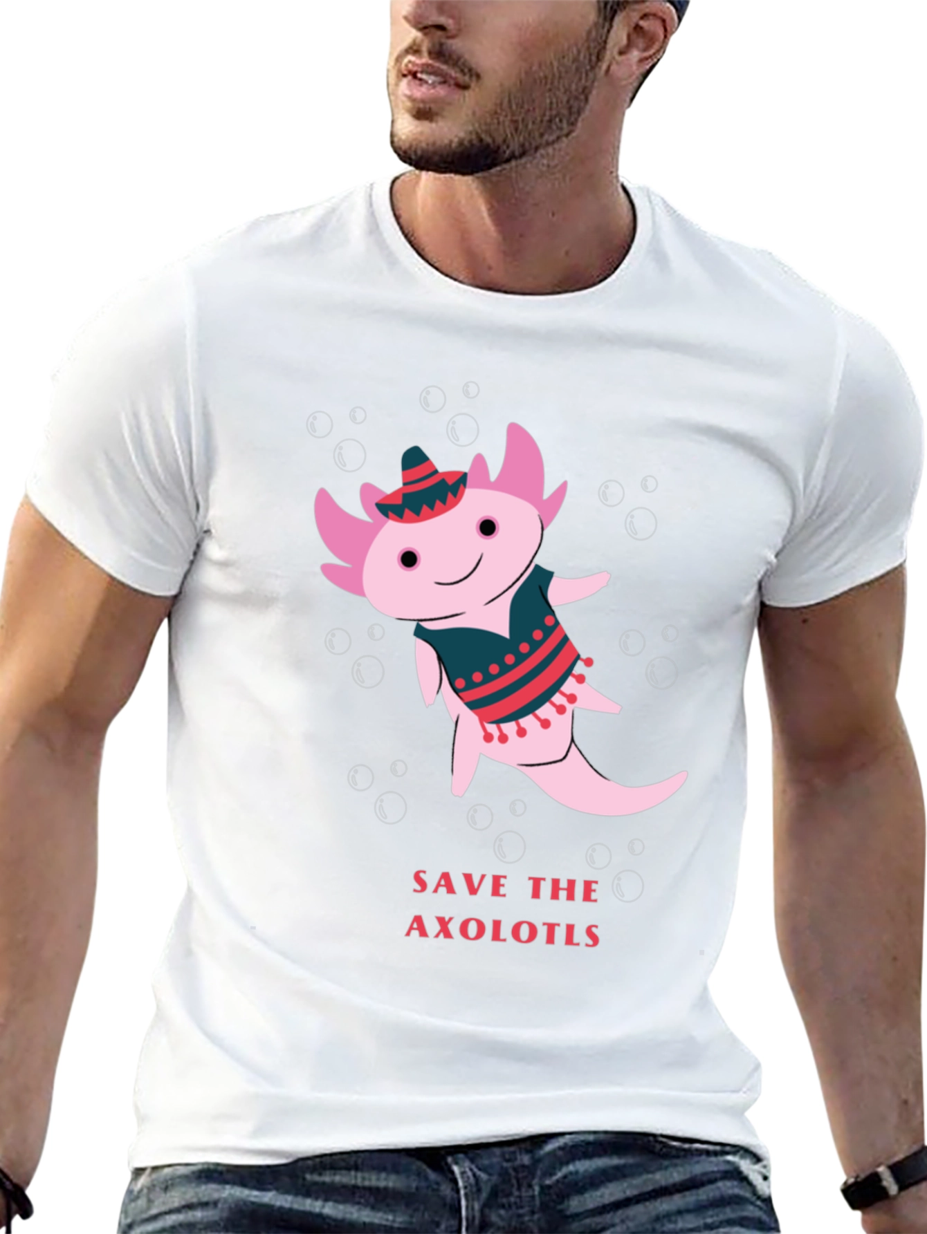 Black Save the Axolotls T-Shirt view 13